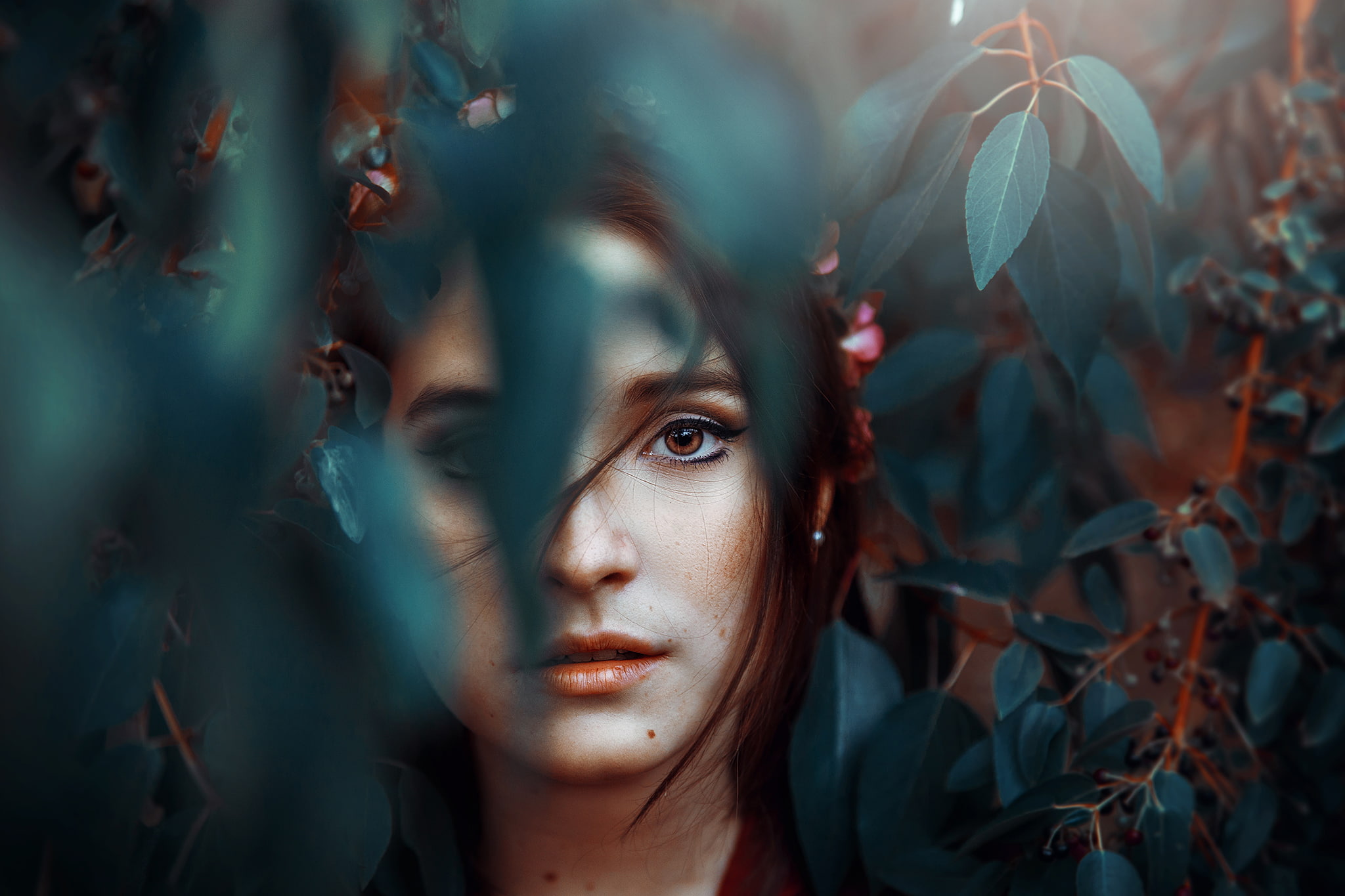 portrait, mole, leaves, Ronny Garcia, 1080P, HD Wallpaper