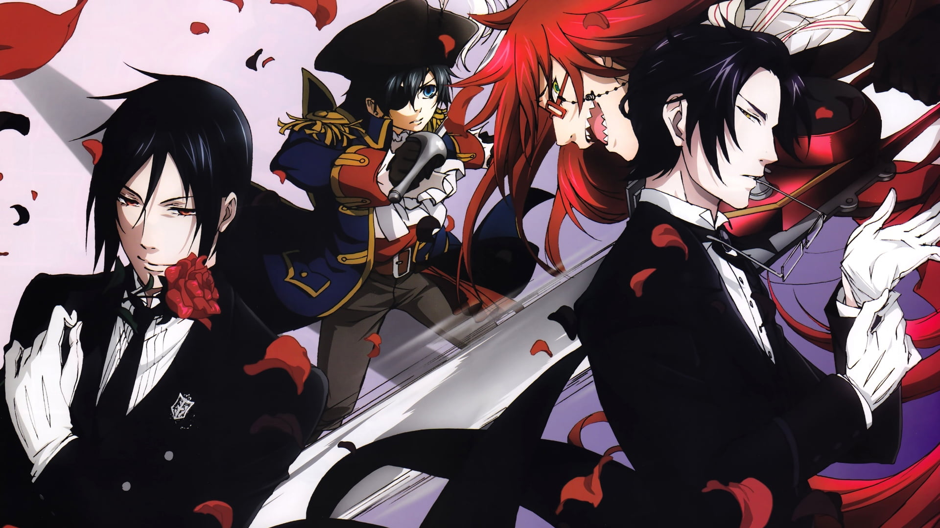 1080P, crowd, standing, leisure activity, anime, day, real people, carnival, red, Black Butler, representation, arts culture and entertainment, people, HD Wallpaper