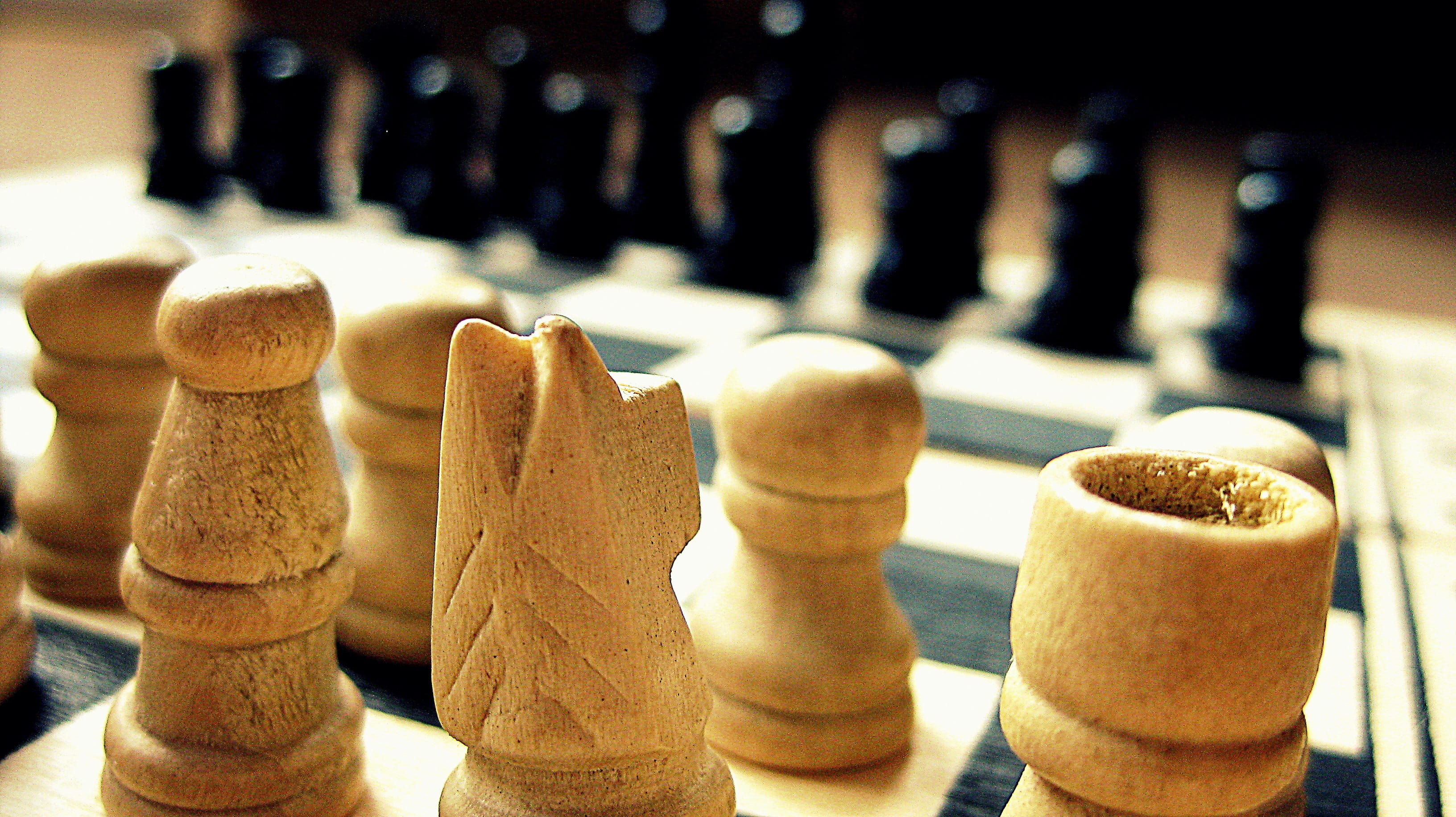 side by side, arrangement, brown, food and drink, focus on foreground, wood - Material, challenge, chess board, set, strategy, in a row, pawn, sport, day, HD Wallpaper