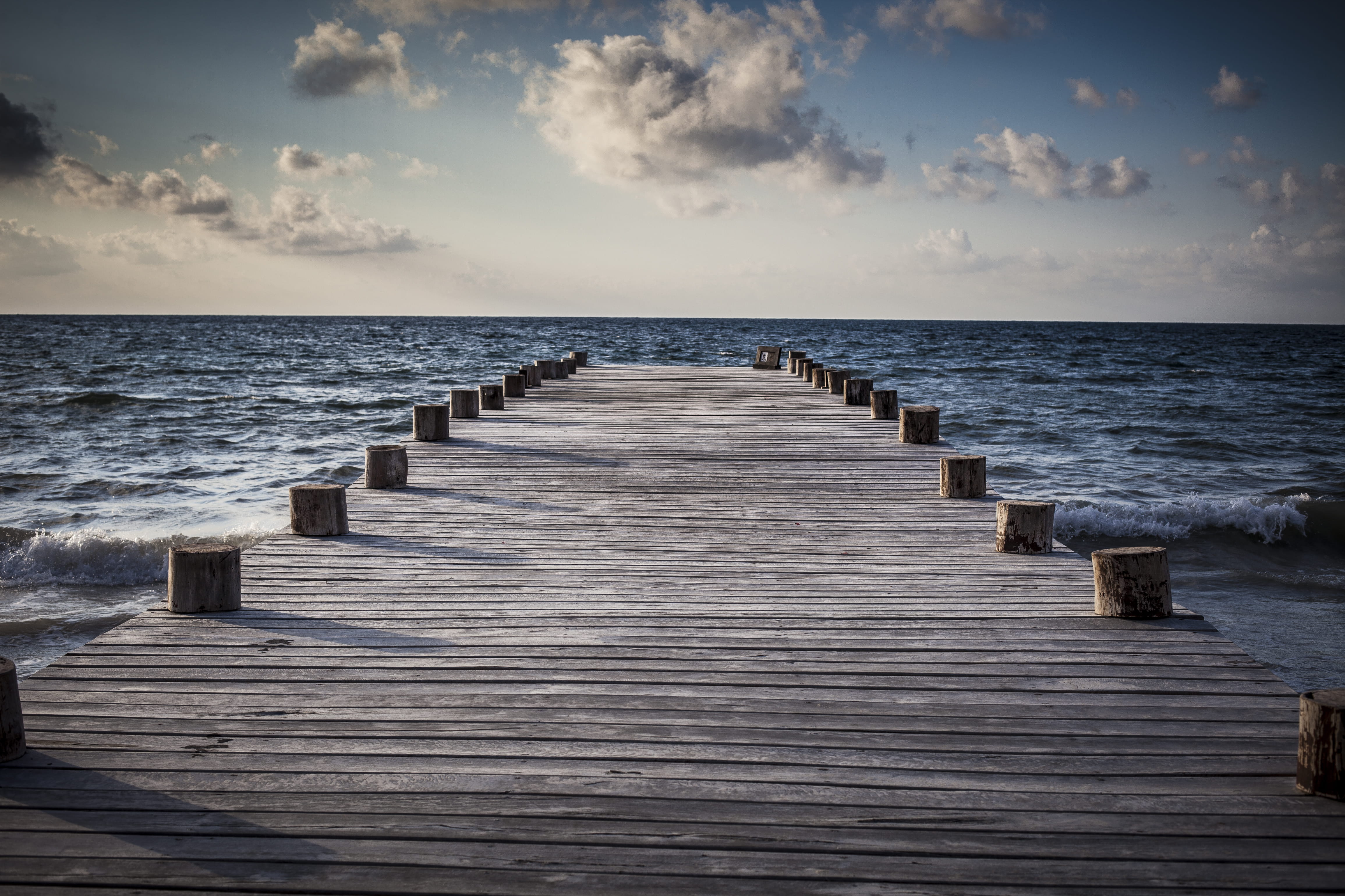 idyllic, direction, land, sky, sea, outdoors, long, nature, water, dock, cloud - sky, beauty in nature, tranquil scene, wooden post, horizon over water, HD Wallpaper
