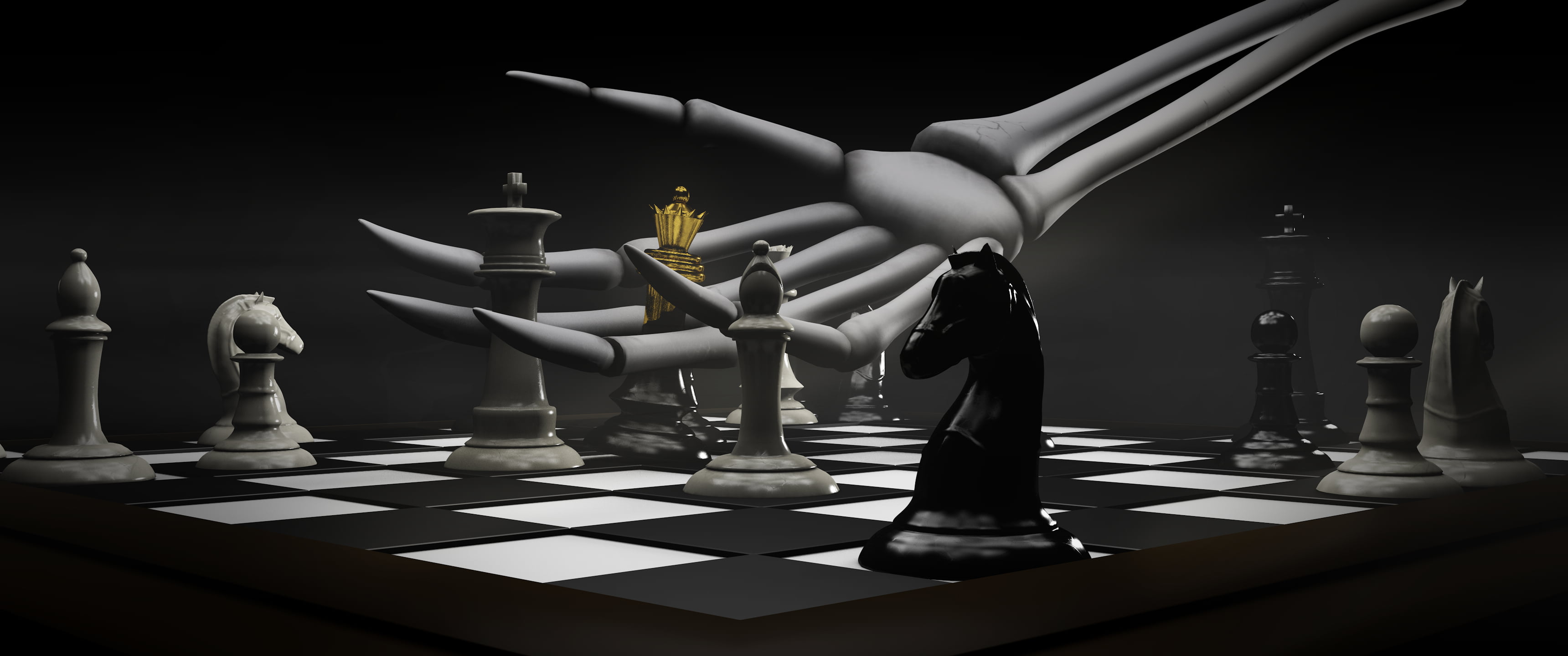 2K, chess, Cinema 4D, 3D graphics, HD Wallpaper