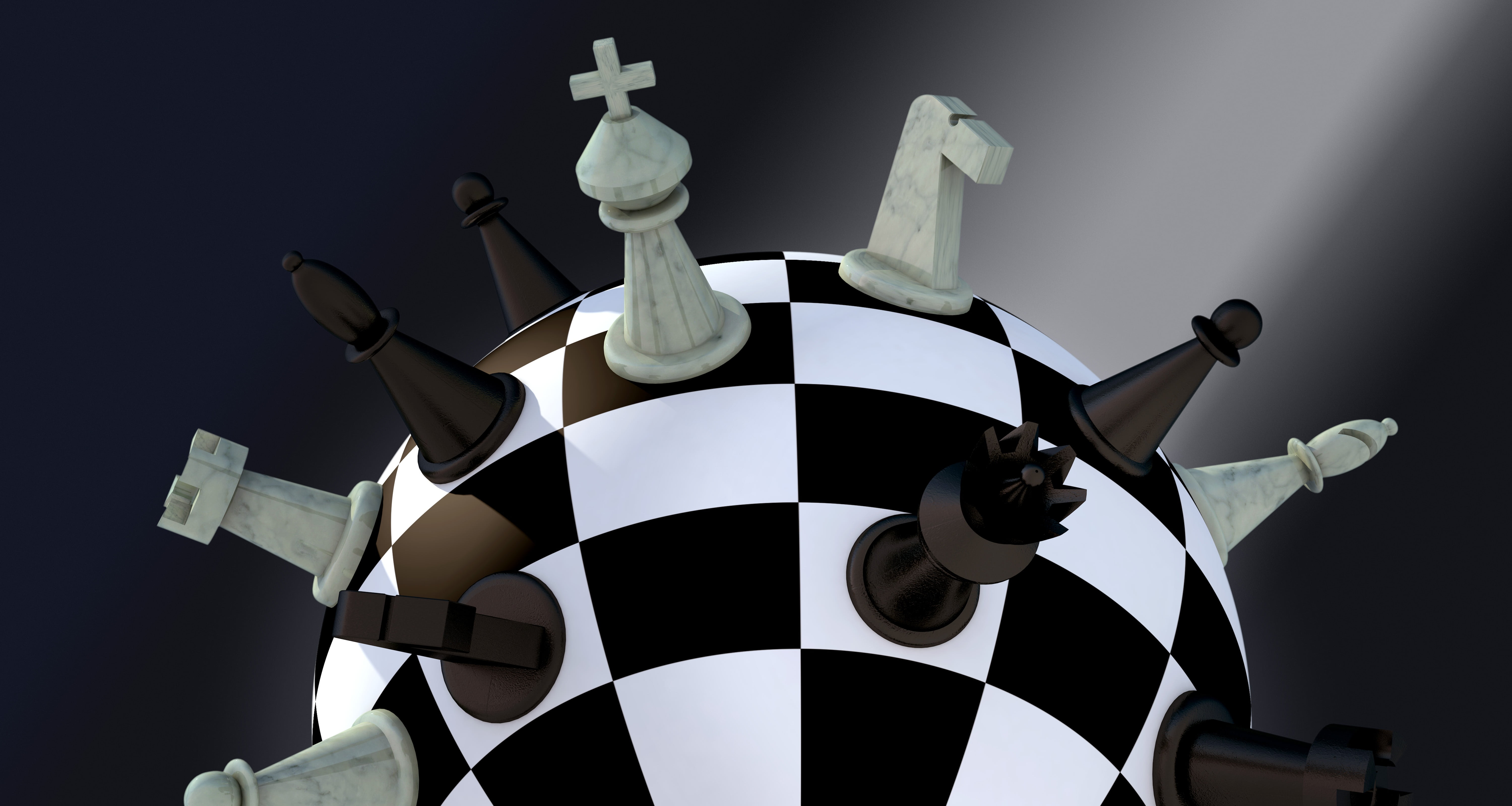 large group of objects, chess board, visualization, strategy, springer, male likeness, horse, motion, black background, game board, conflict, ball, indoors, HD Wallpaper