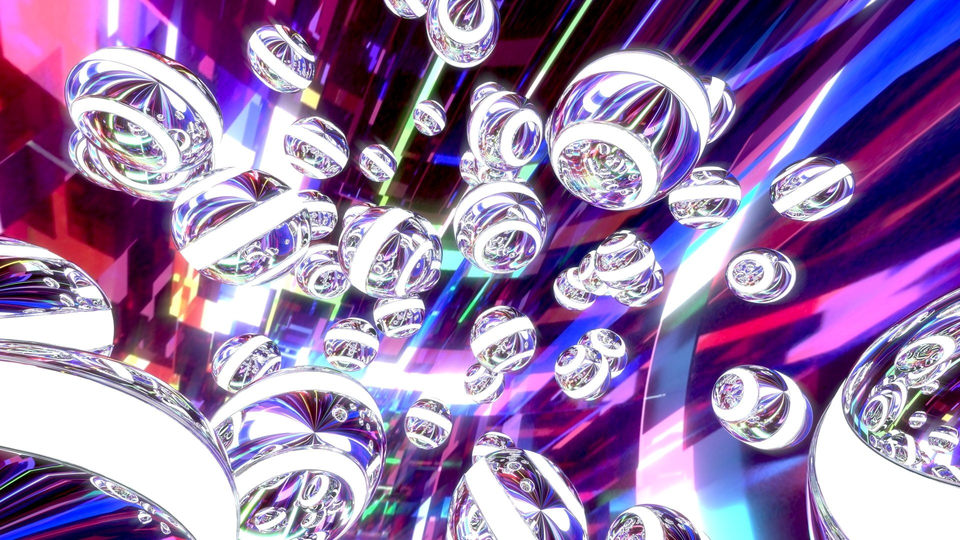 Violet, Purple, 3D, Blender 3D, Digital Art, Sphere, Ball, White, Abstract, 1080P, Artistic, HD Wallpaper