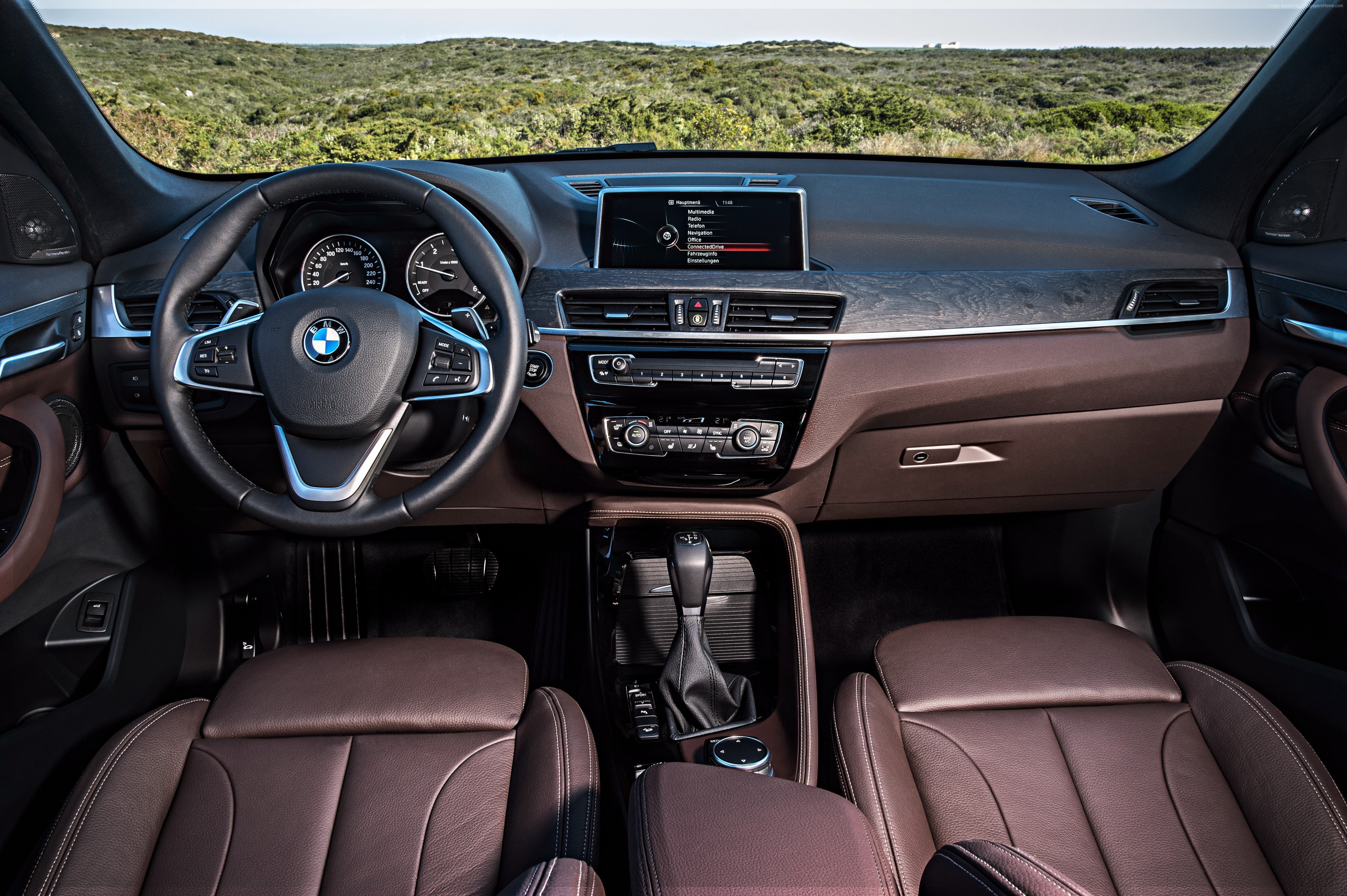 BMW X1, luxury cars, Frankfurt 2015, xDrive, SUV, coupe, sDrive, 4K, crossover, interior, HD Wallpaper