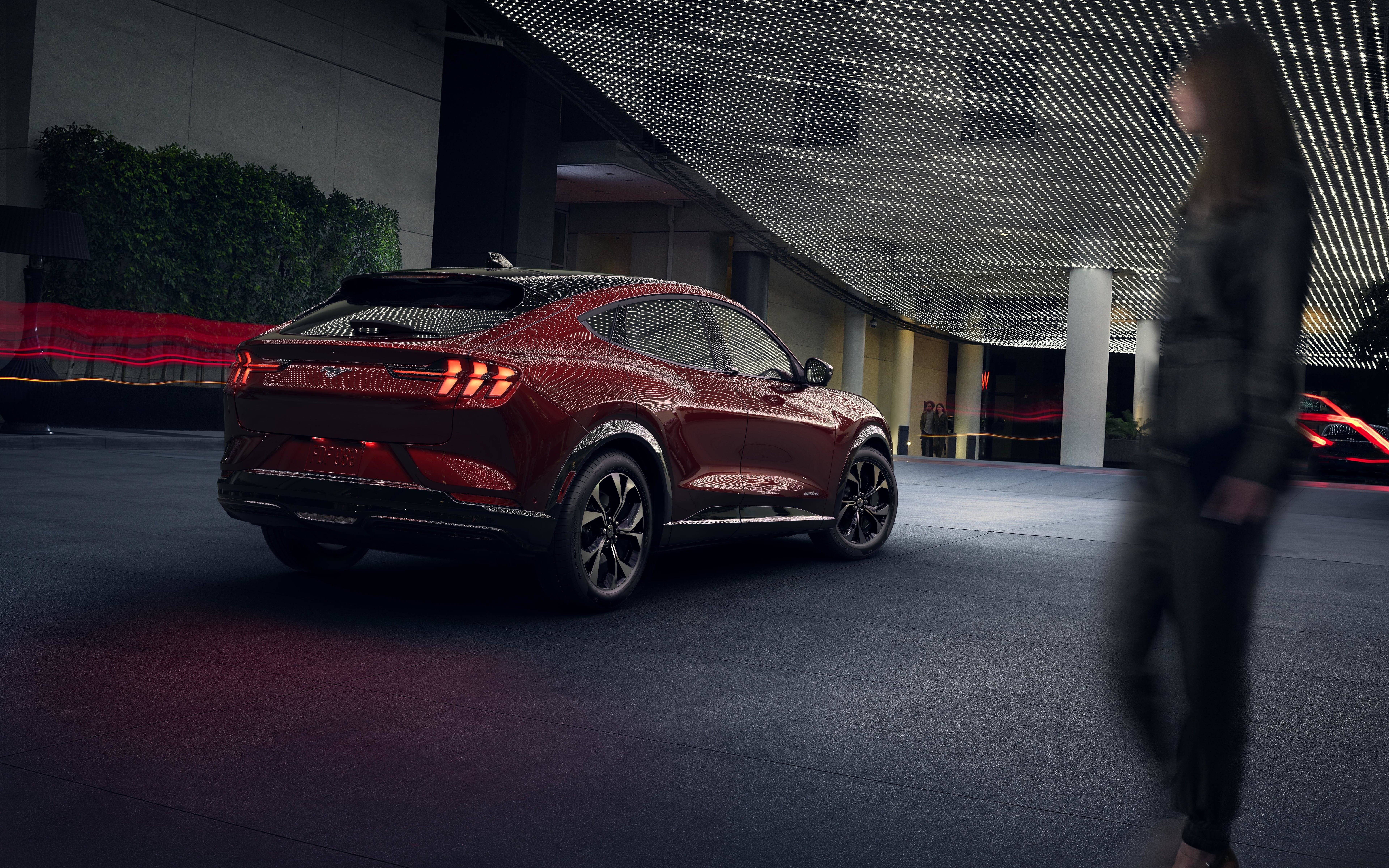 electric crossover, 2020, 8K, Ford, Ford Mustang Mach-E SUV, electric SUV, sports coupe, Mustang, HD Wallpaper