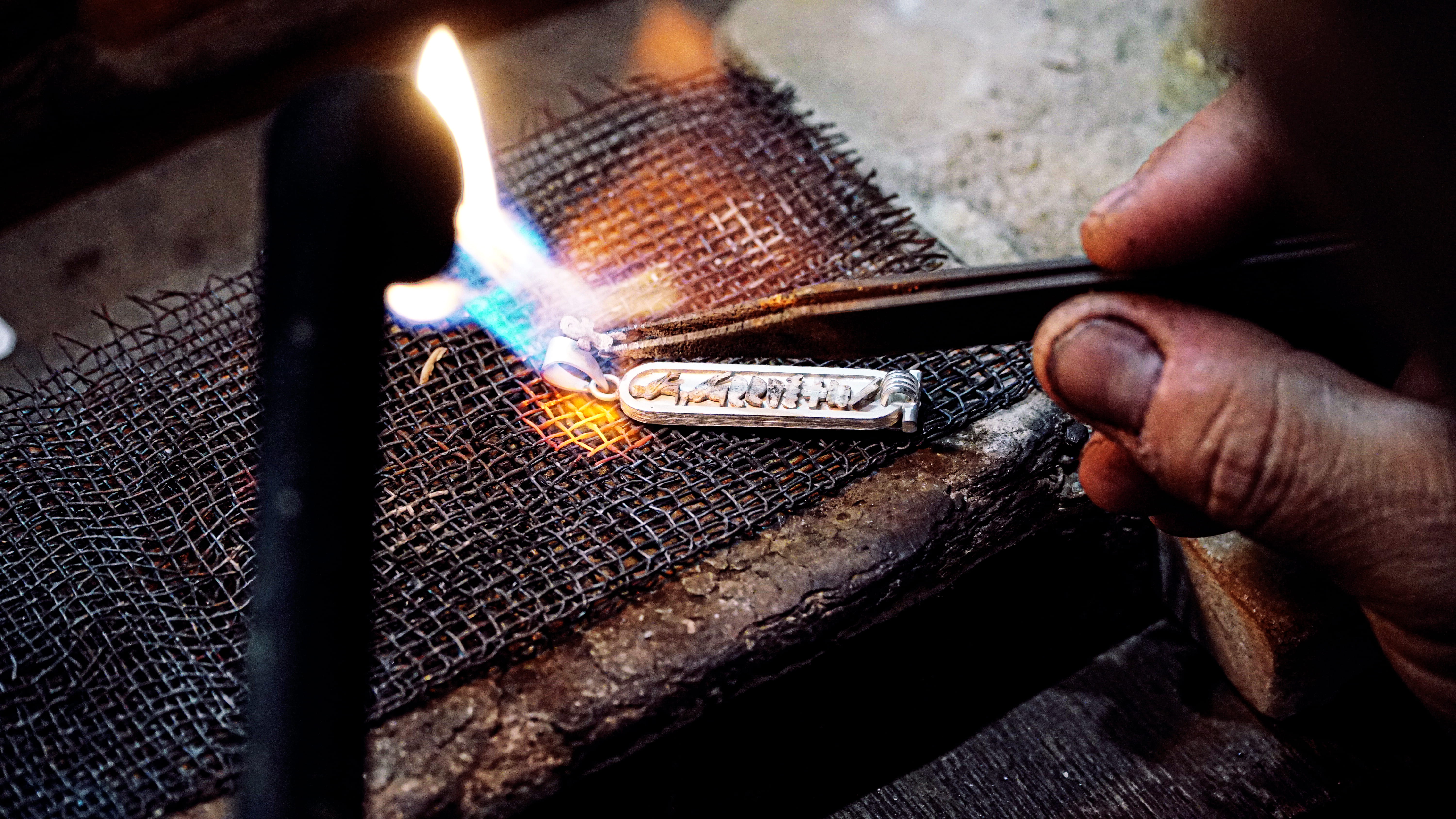 occupation, indoors, glowing, working, hieroglyphs, welding, cairo, one person, art and craft, industry, cartouche, fire, flame, fire - natural phenomenon, HD Wallpaper