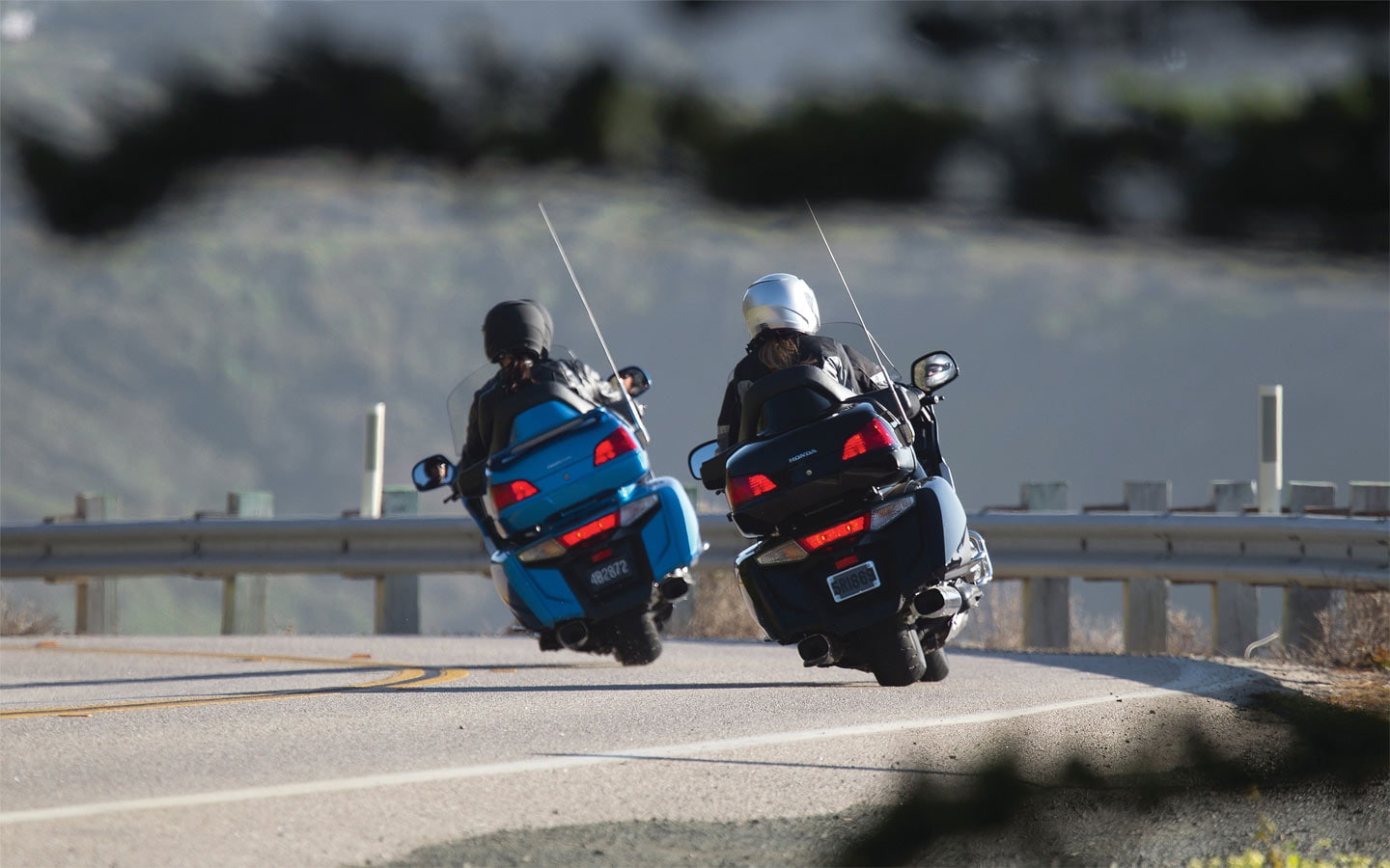 goldwings, goldwing, motorcycles, 720P, art, Honda, cornering, two, hd, up, HD Wallpaper