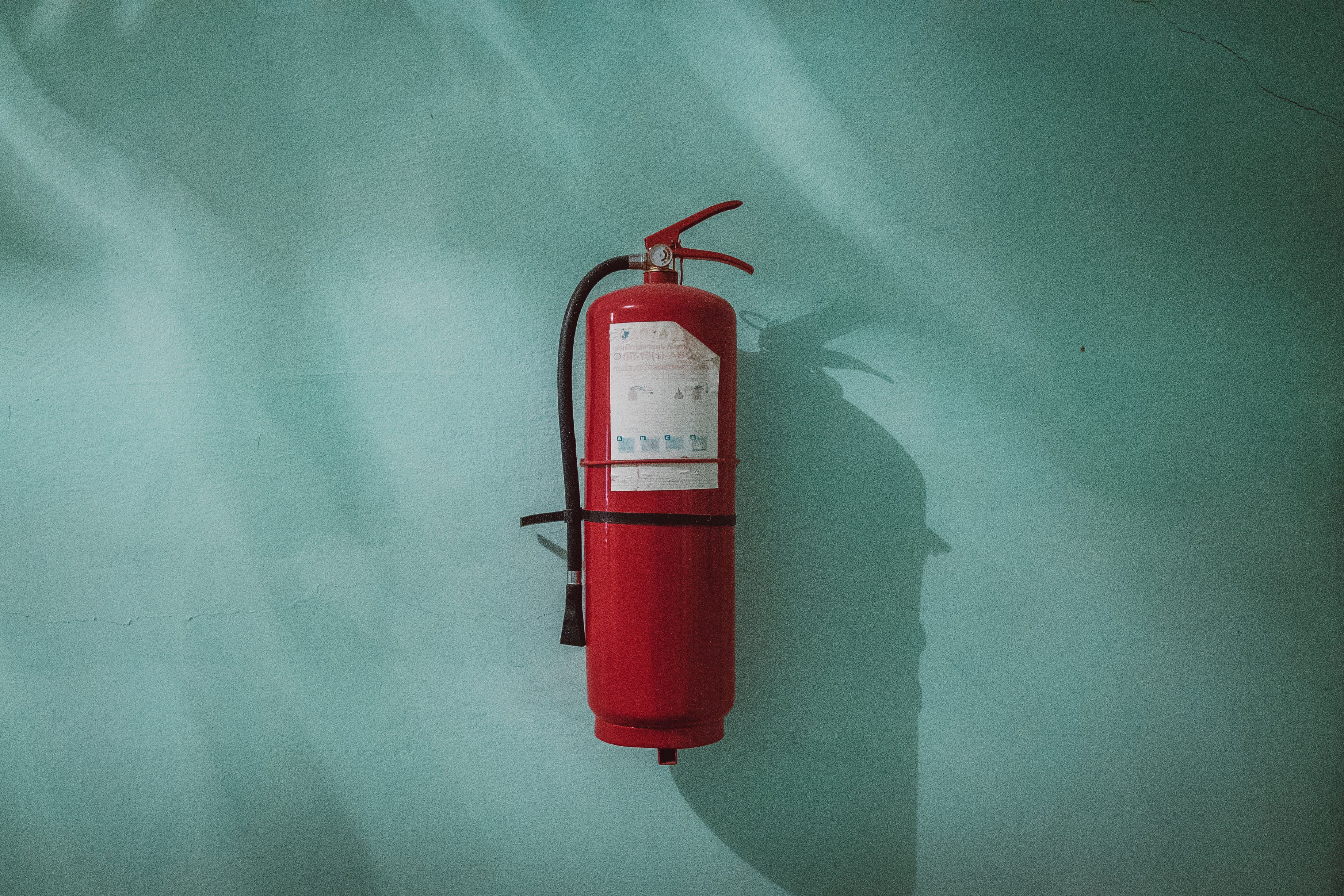 wall, equipment, emergency equipment, no people, various, extinguisher, red, old, close-up, communication, healthcare and medicine, single object, hospital, HD Wallpaper