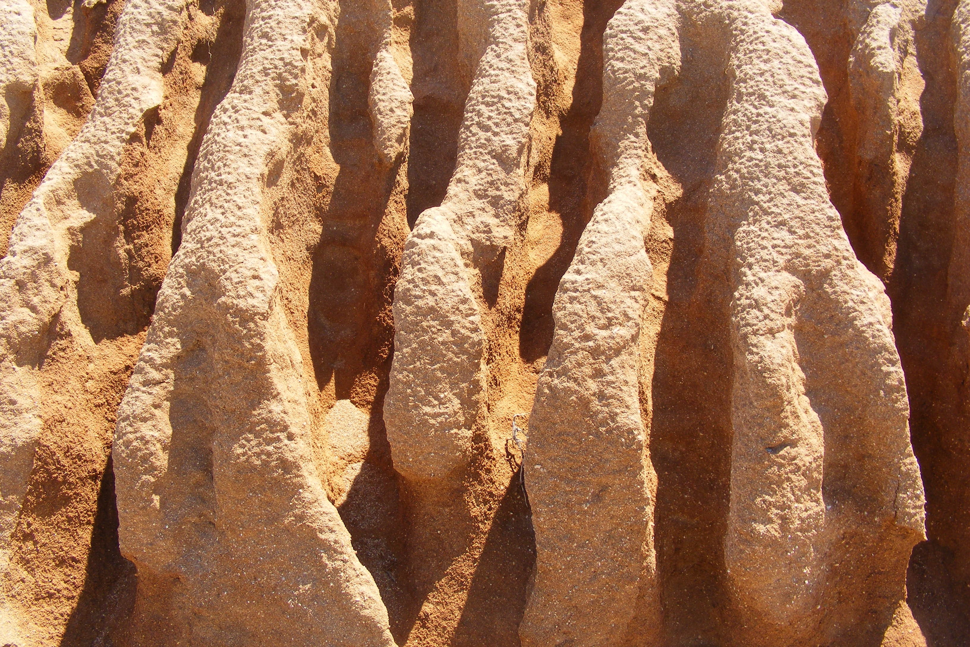 ridge, ochre colours, textured, beach, washed out, sand, water grooves, close-up, abundance, land, built structure, full frame, shadow, 2K, brown, erosion, HD Wallpaper