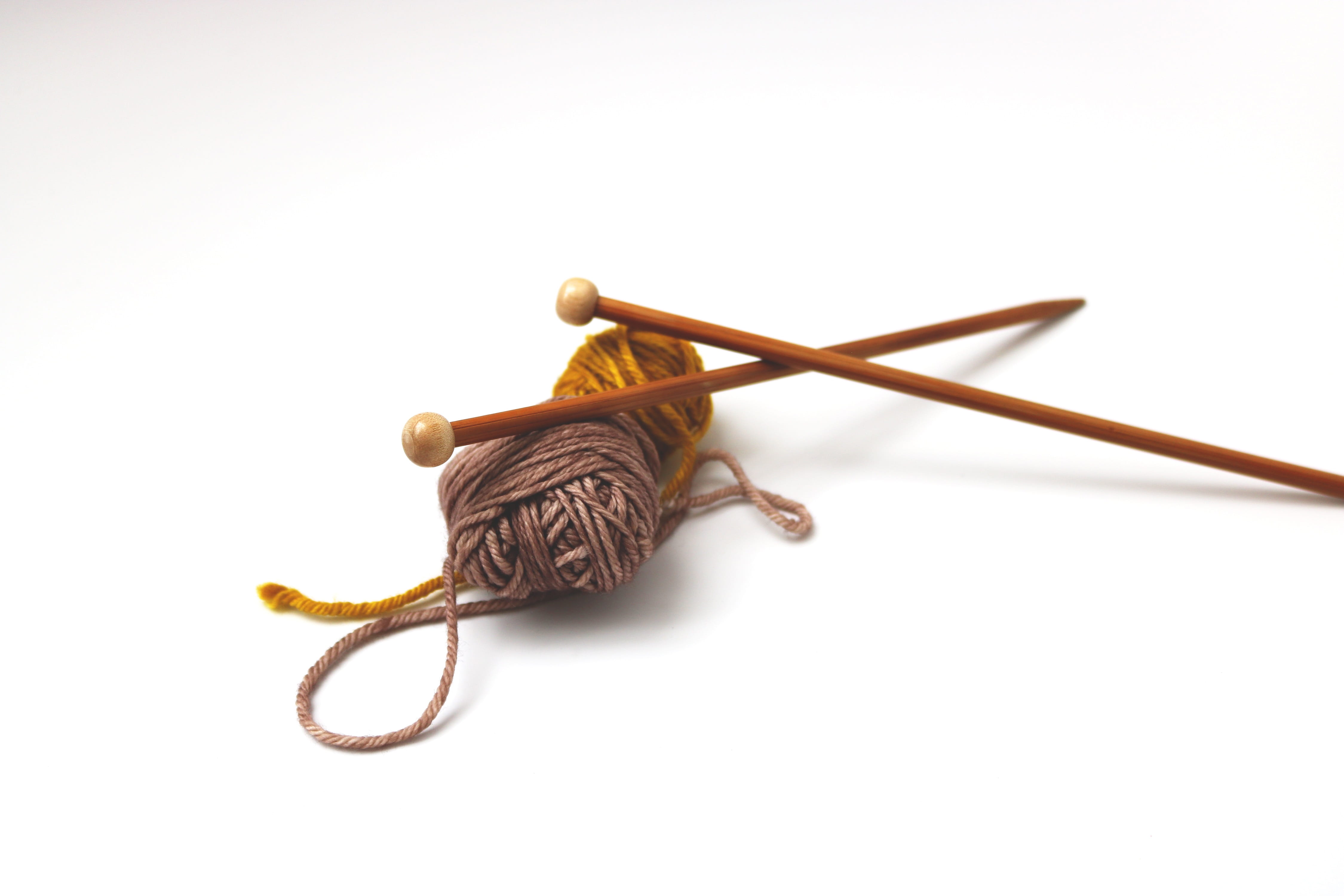 wood, knitting, studio shot, indoors, creativity, winter, cut out, history, hobby, animal, the past, gray, wool, single object, knitting needles, ochre, HD Wallpaper