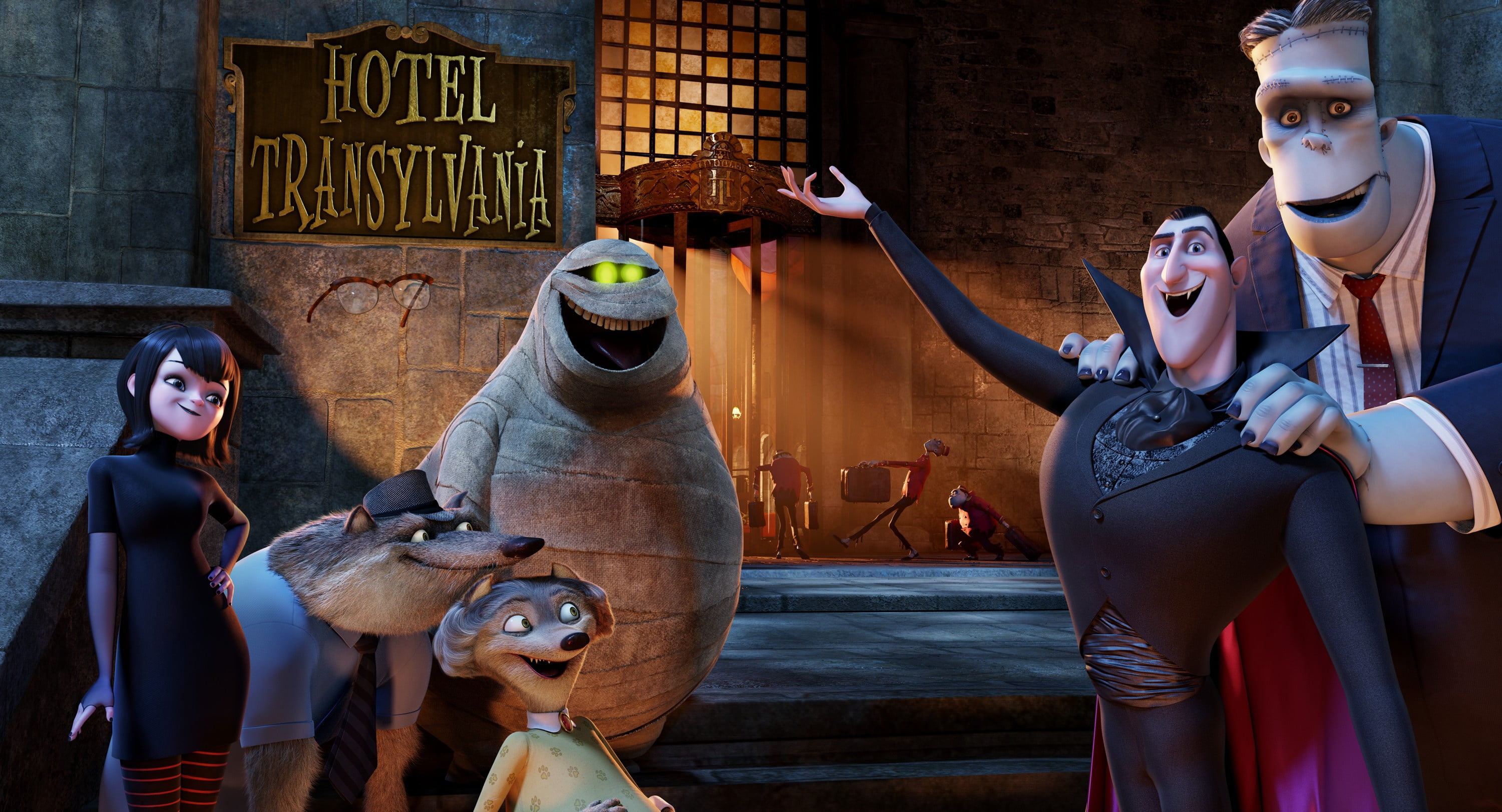 2K, Dracula, Hotel Transylvania, Cartoon, Frankenstein, Monsters on vacation, Mavis, HD Wallpaper