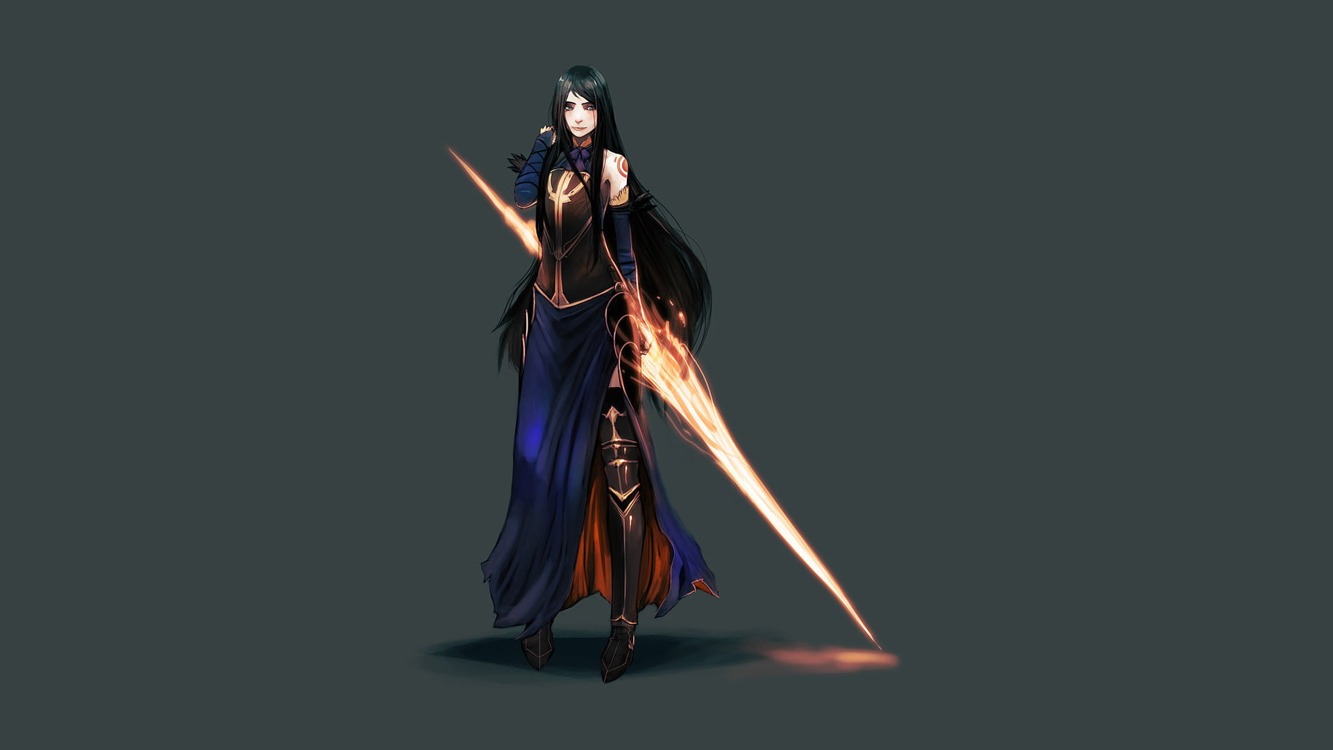 front view, casual clothing, music, women, arms raised, castlevania, one person, adult, copy space, black background, Video Game Girls, 1080P, three quarter length, HD Wallpaper