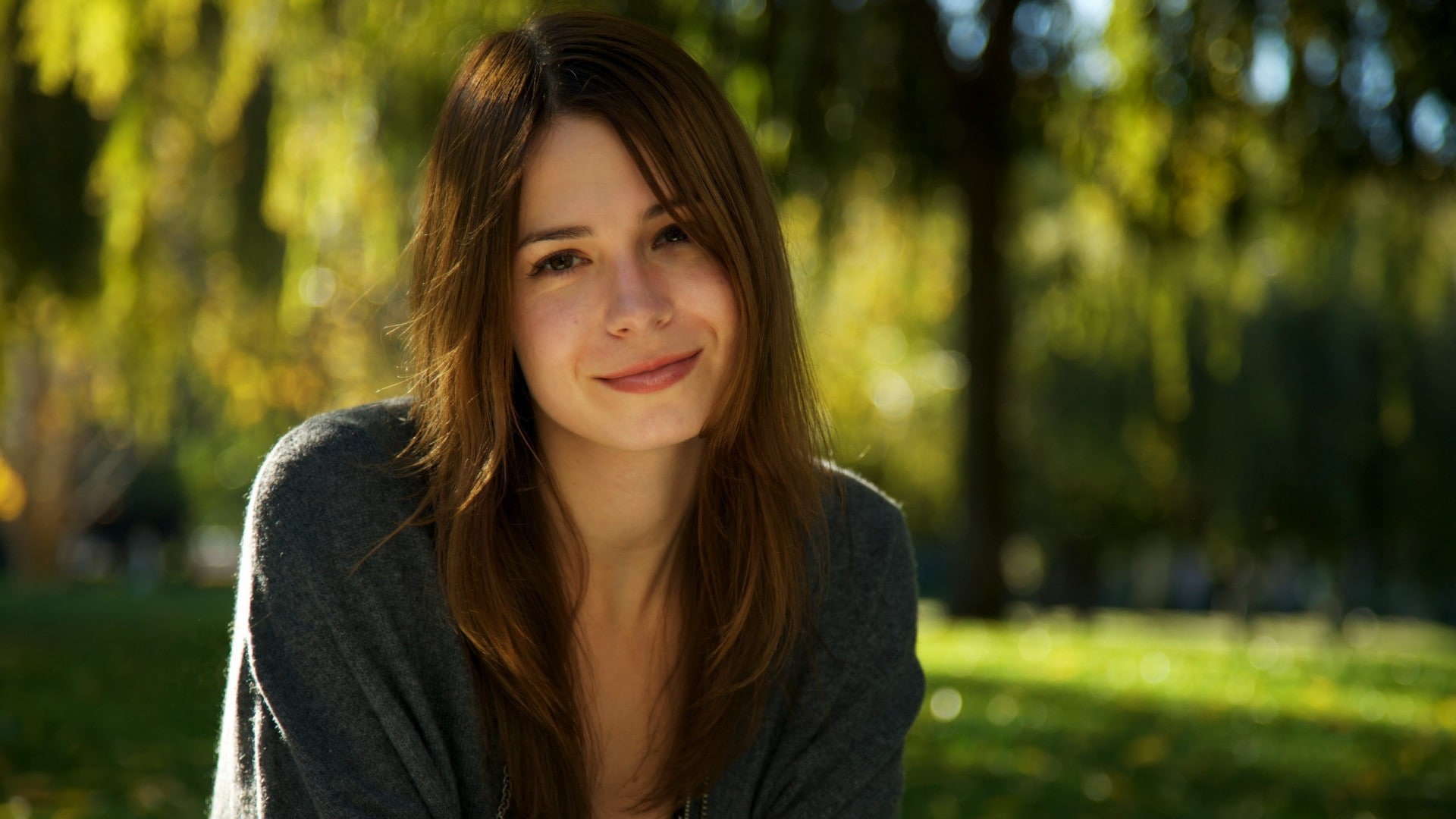 looking at viewer, women, women outdoors, 1080P, Veronica Belmont, brunette, smiling, HD Wallpaper