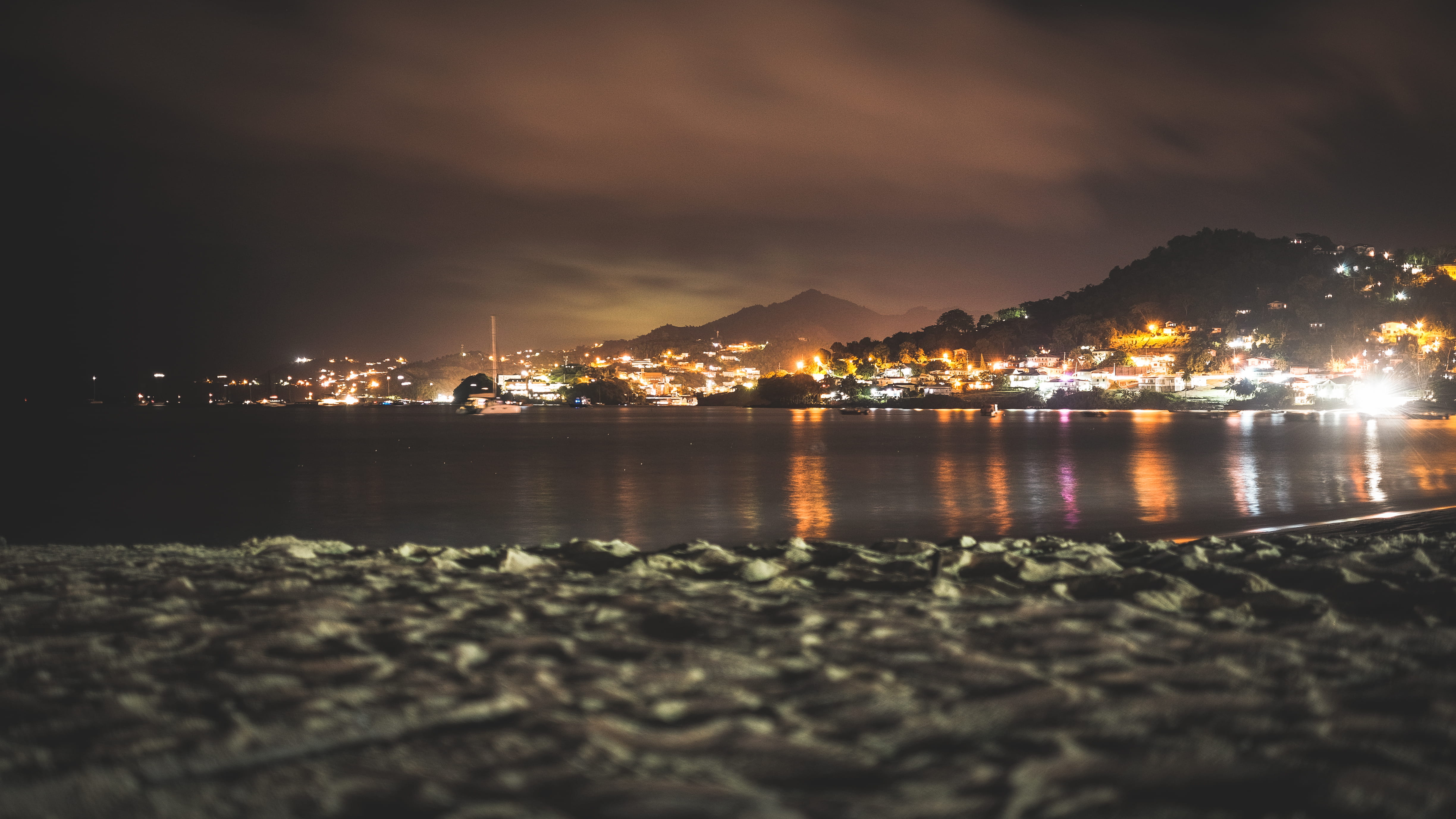 cool, island, land, sand, building, belmont, long exposure, bay, cloud - sky, beach, water, sky, city, sea, 4K, grand anse beach palace, beauty in nature, HD Wallpaper