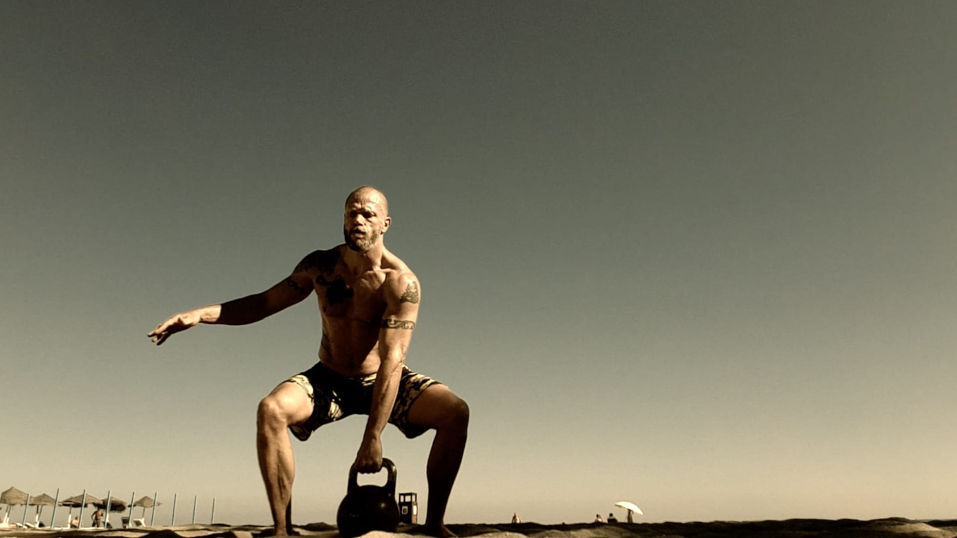 kettlebells, 1080P, snatch, shirtless, weight, vitality, track and field, kettlebell training, adult, no shirt, weight training, exercise, sportsman, lifestyles, HD Wallpaper