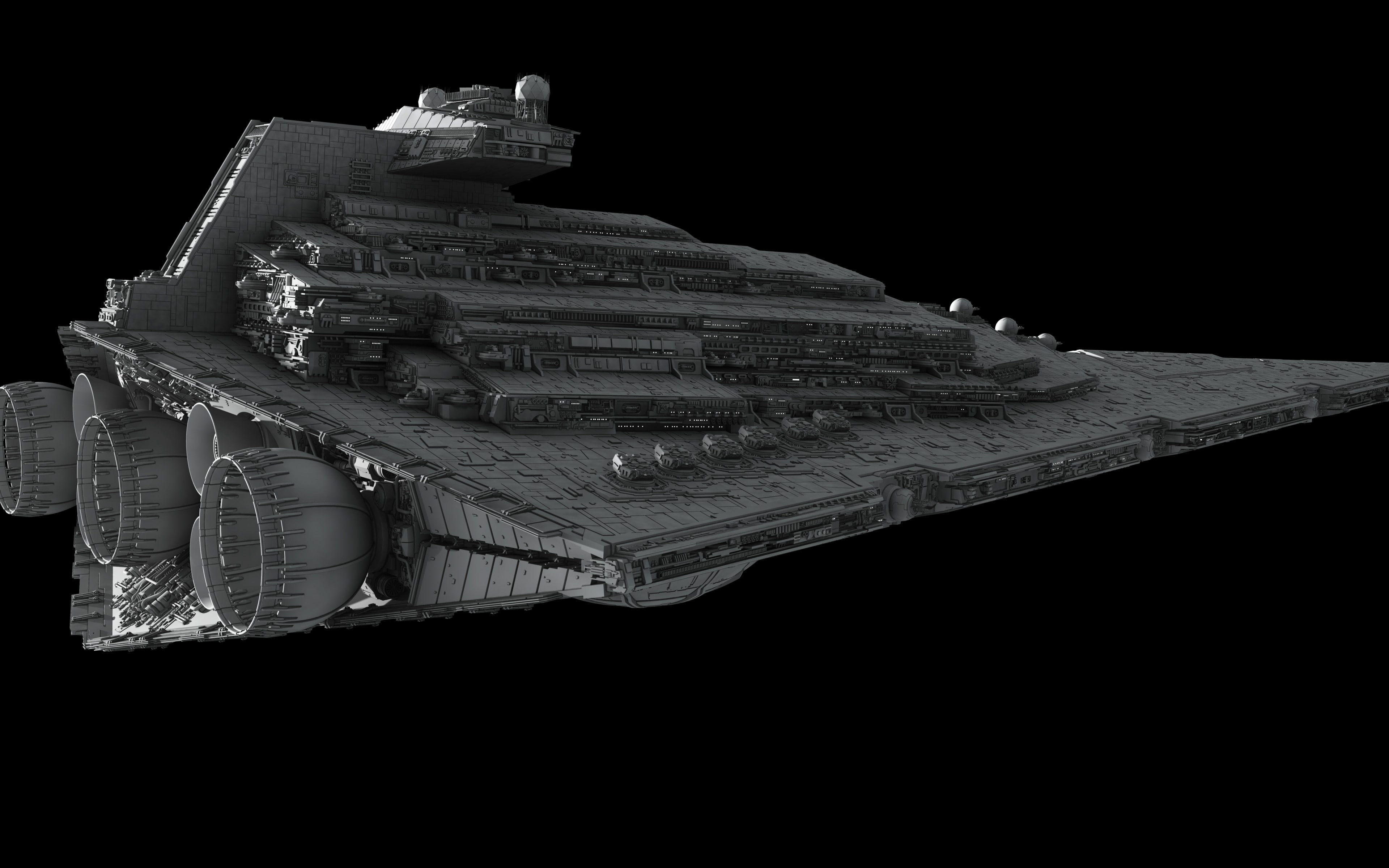 Star Wars, no people, still life, wood - material, Star Destroyer, night, copy space, black background, pattern, art and craft, 4K, low angle view, nature, HD Wallpaper