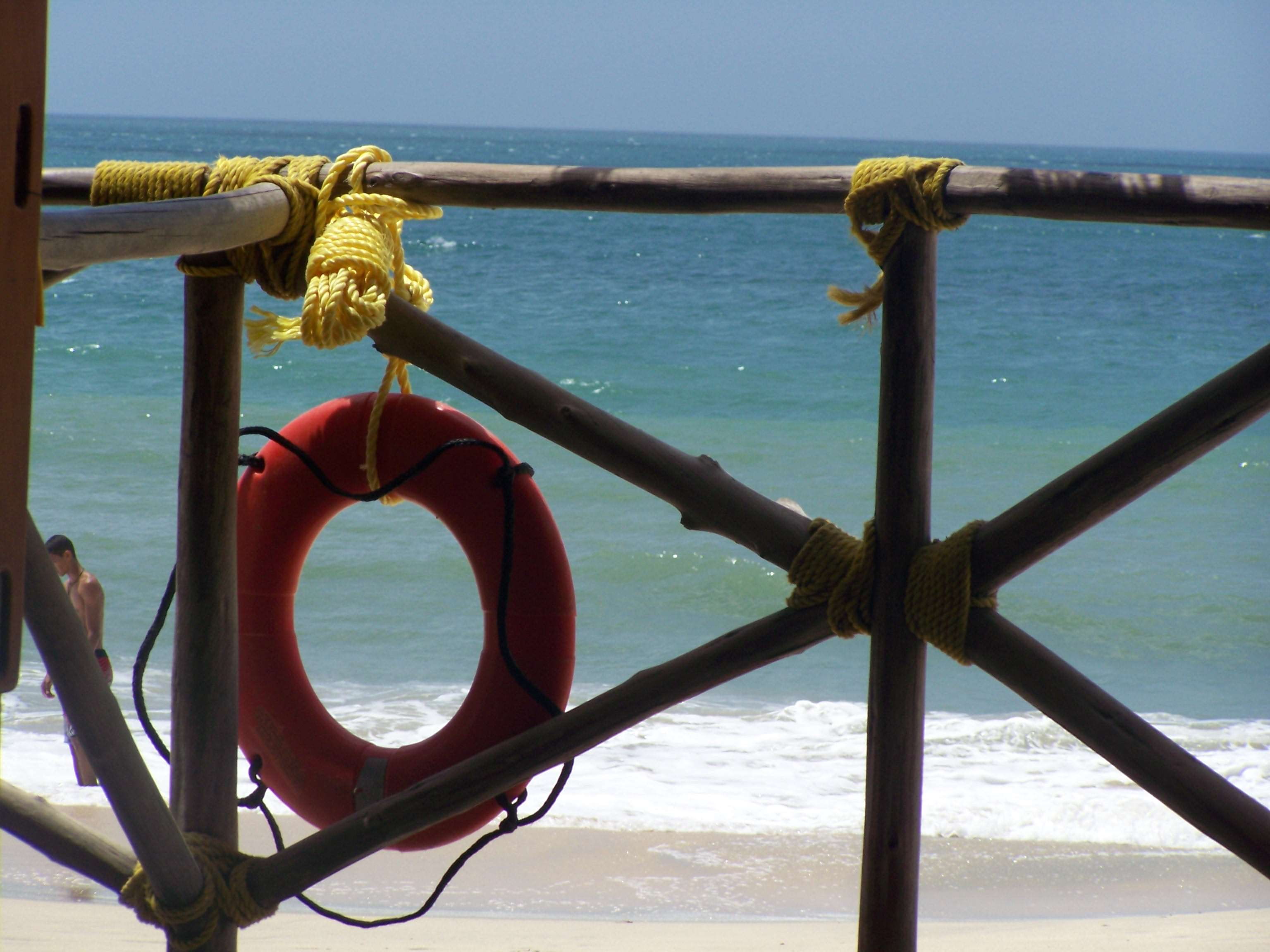 nature, life belt, protection, rope, transportation, sand, 2K, outdoors, beauty in nature, scenics - nature, sunlight, horizon over water, metal, no people, HD Wallpaper