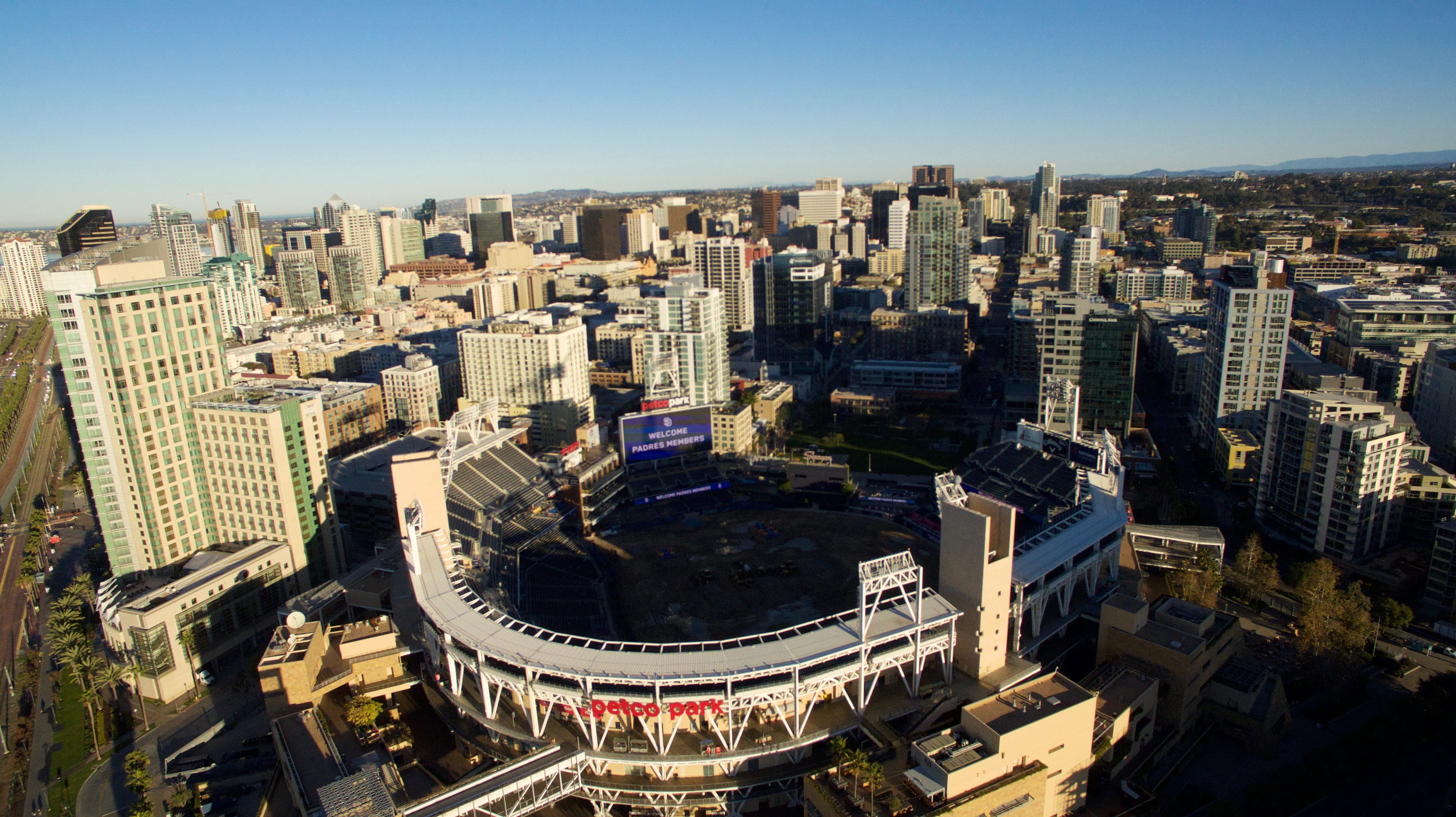 cityscape, petco park, baseball, office, high angle view, padres, san diego, day, nature, city, buildings, architecture, gaslamp, no people, dji pahntom, HD Wallpaper