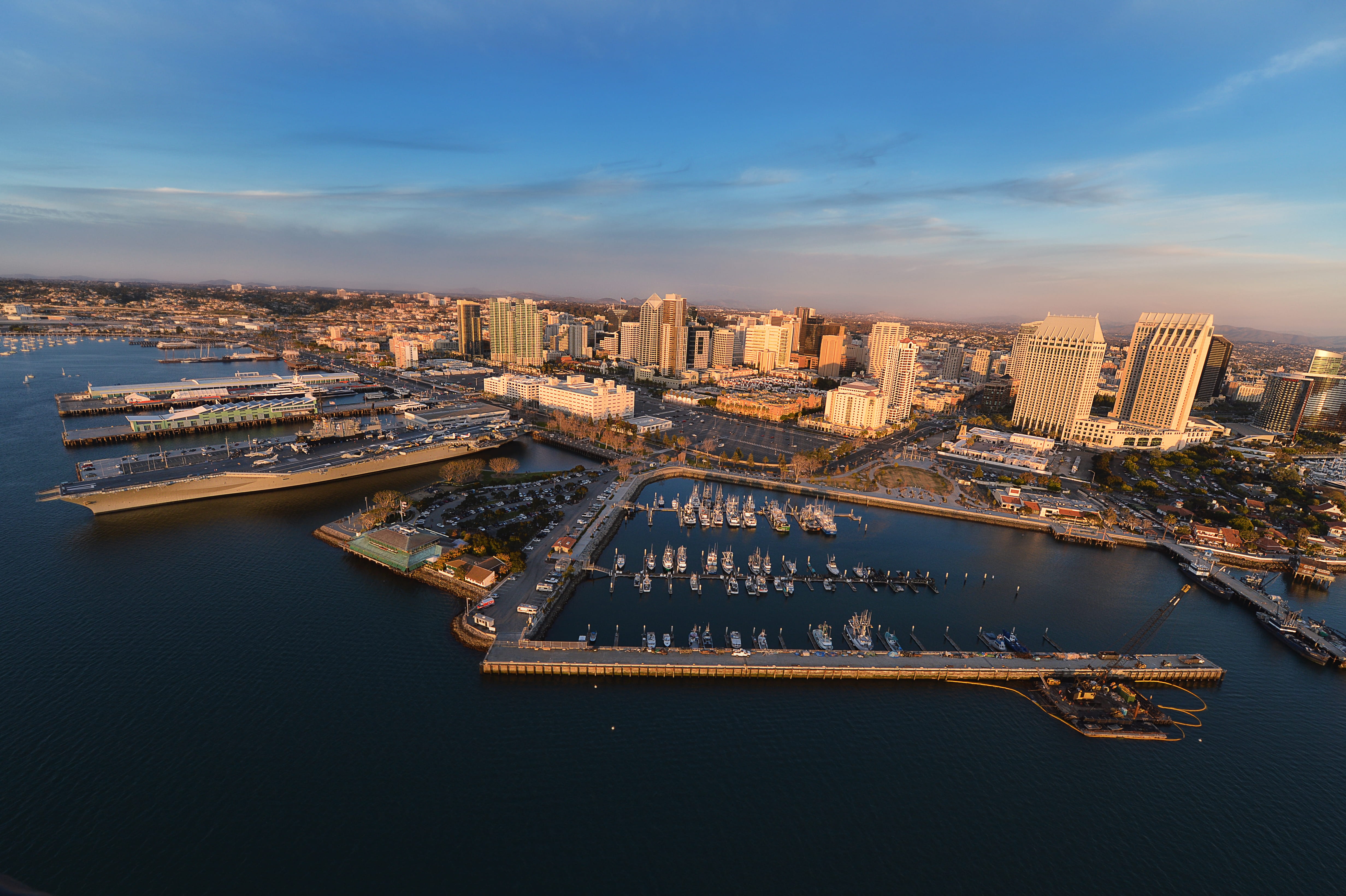 city, no people, 4K, water, built structure, downtown, nautical vessel, building, sky, skyscraper, mode of transportation, cloud - sky, architecture, outdoors, HD Wallpaper