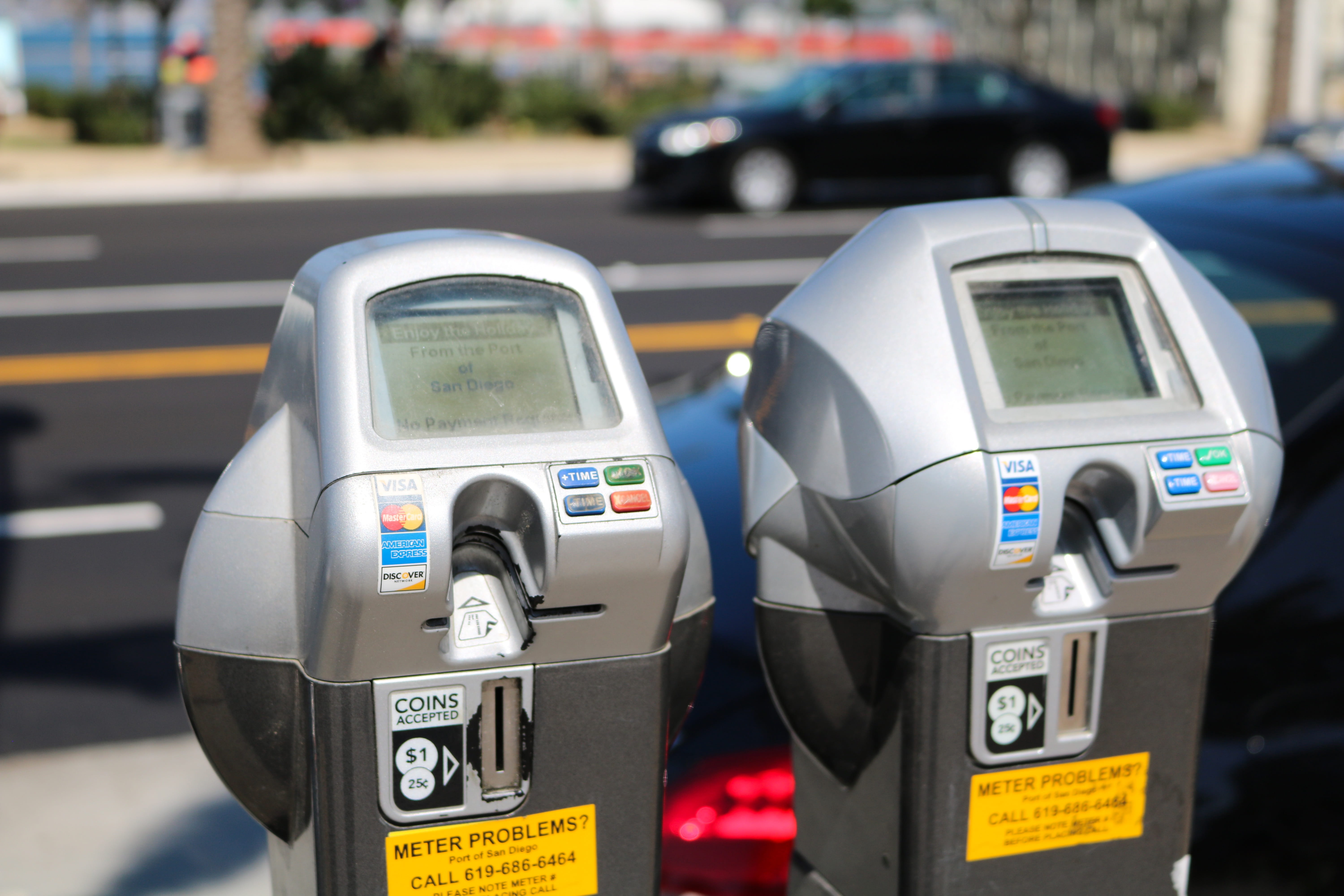 close-up, city, park fee, road, coins, usa, parking, day, sign, stop, outdoors, park machine, technology, san diego, travel, 5K, no people, parking meter, HD Wallpaper