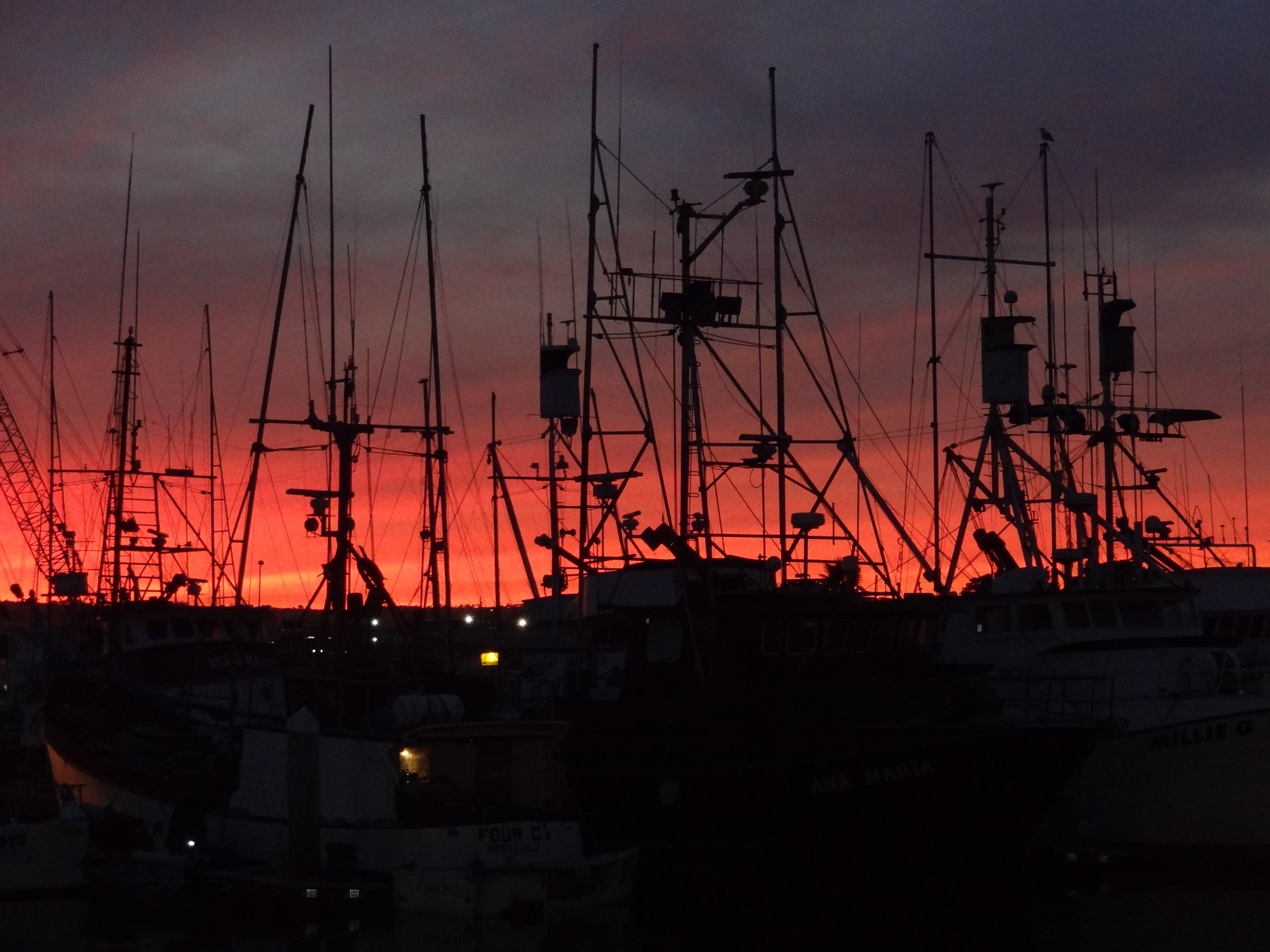 california, dusk, transportation, nature, sky, orange color, night, water, nautical vessel, architecture, nautical, sailboat, mode of transportation, pole, HD Wallpaper