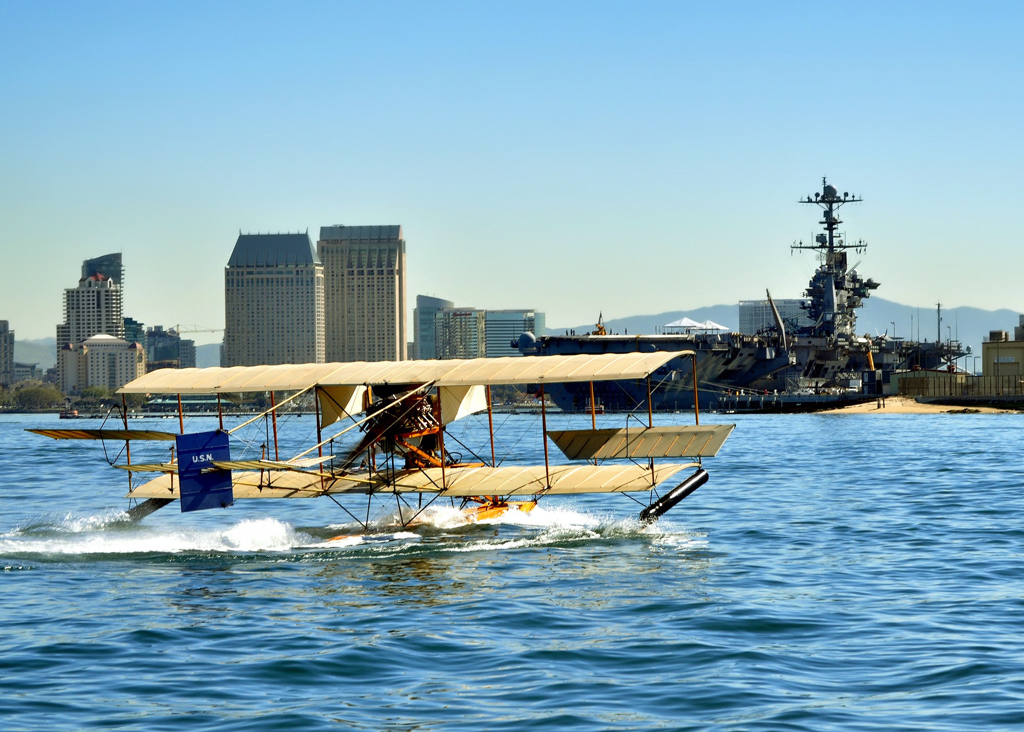 no people, classic, mode of transportation, buildings, san diego, harbor, ship, nautical vessel, motion, built structure, water, building exterior, clear sky, HD Wallpaper