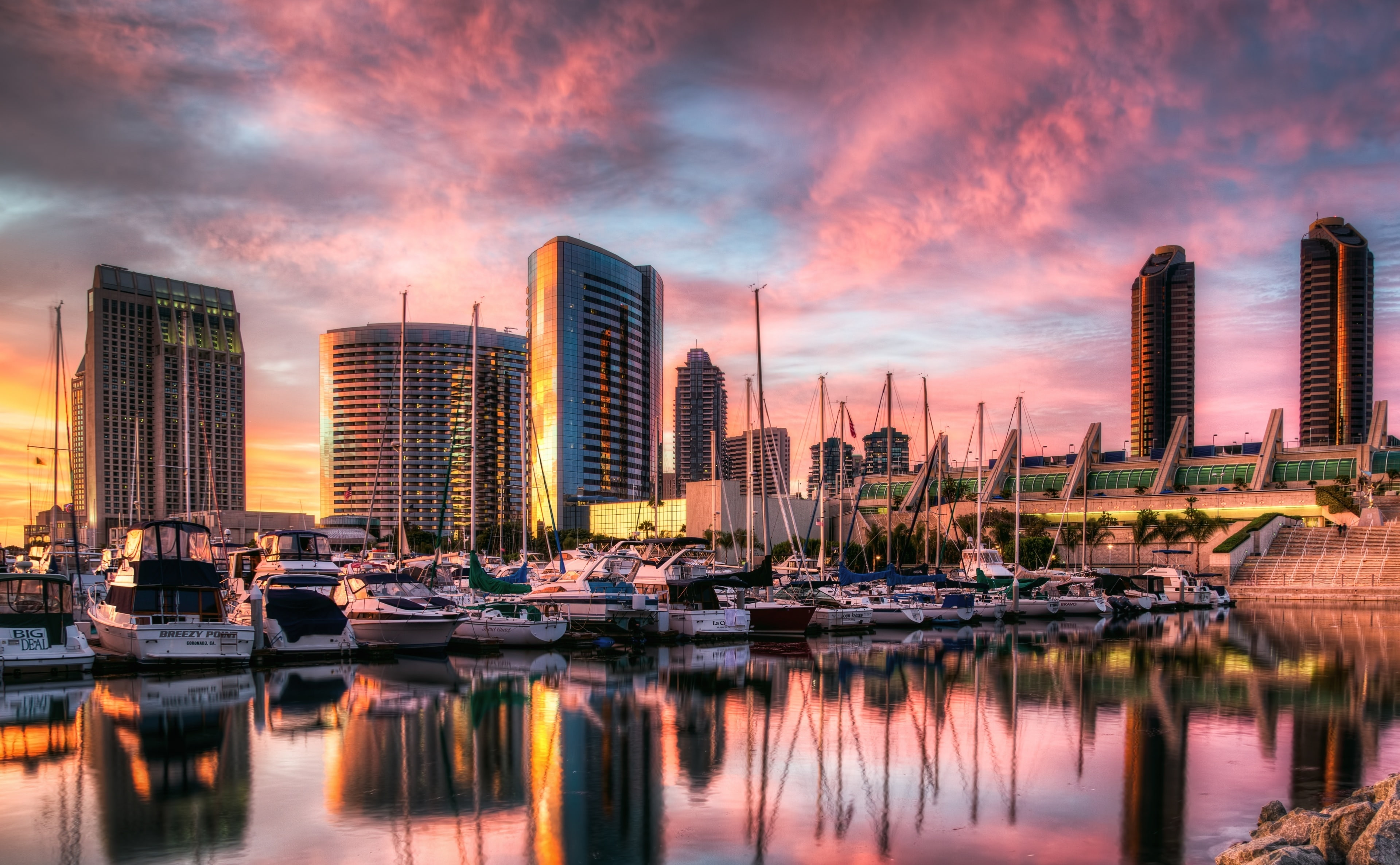 California, skyscraper, landscape, san, urban skyline, building exterior, cityscape, cloud - sky, san diego, marina, office building exterior, no people, HD Wallpaper