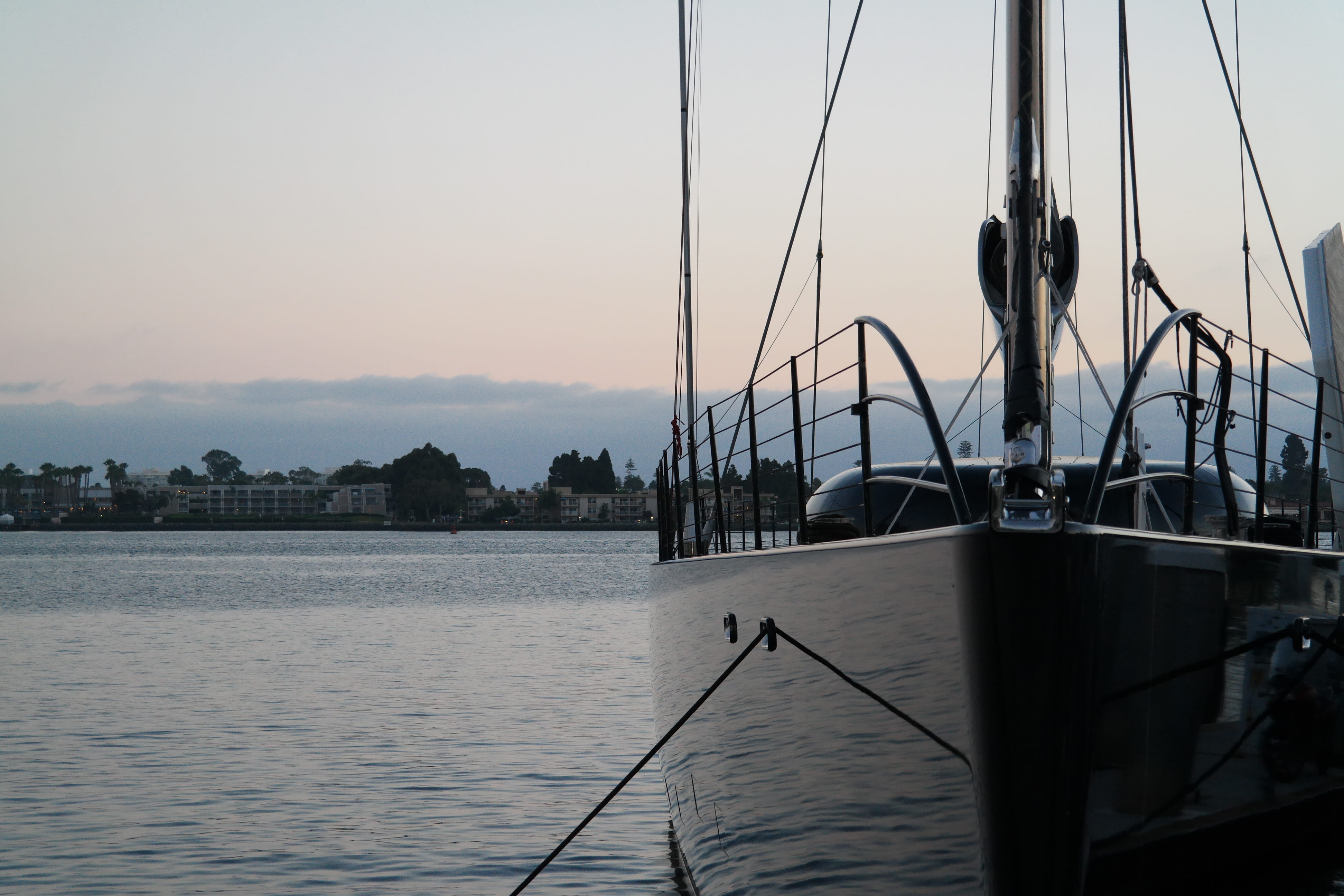 united states, ship, pole, sailboat, nautical vessel, sea, bay, mast, nature, yacht, water, no people, sunset, boat, reflection, 4K, trees, rope, travel, HD Wallpaper