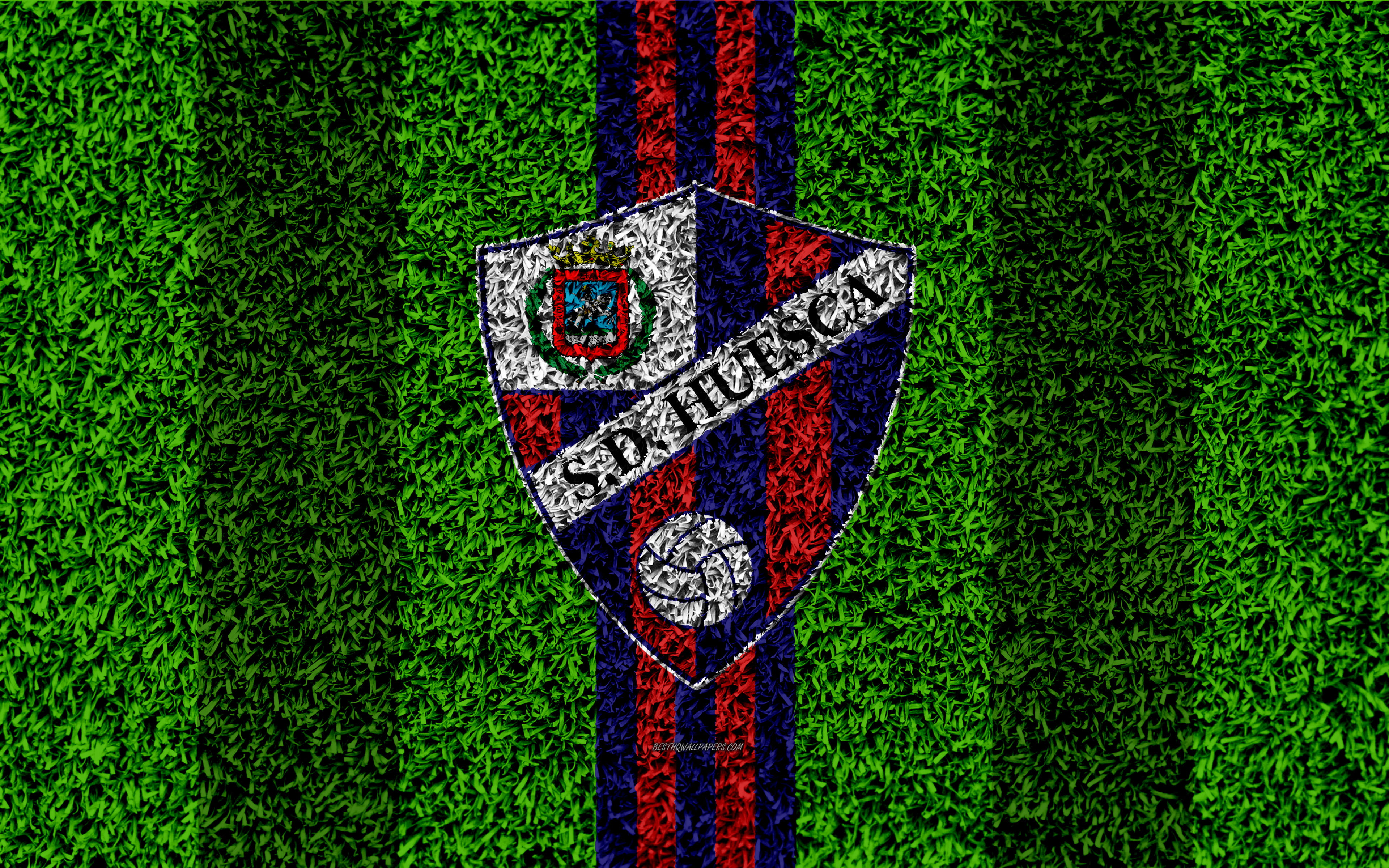 Logo, Soccer, Emblem, SD Huesca, 4K, HD Wallpaper