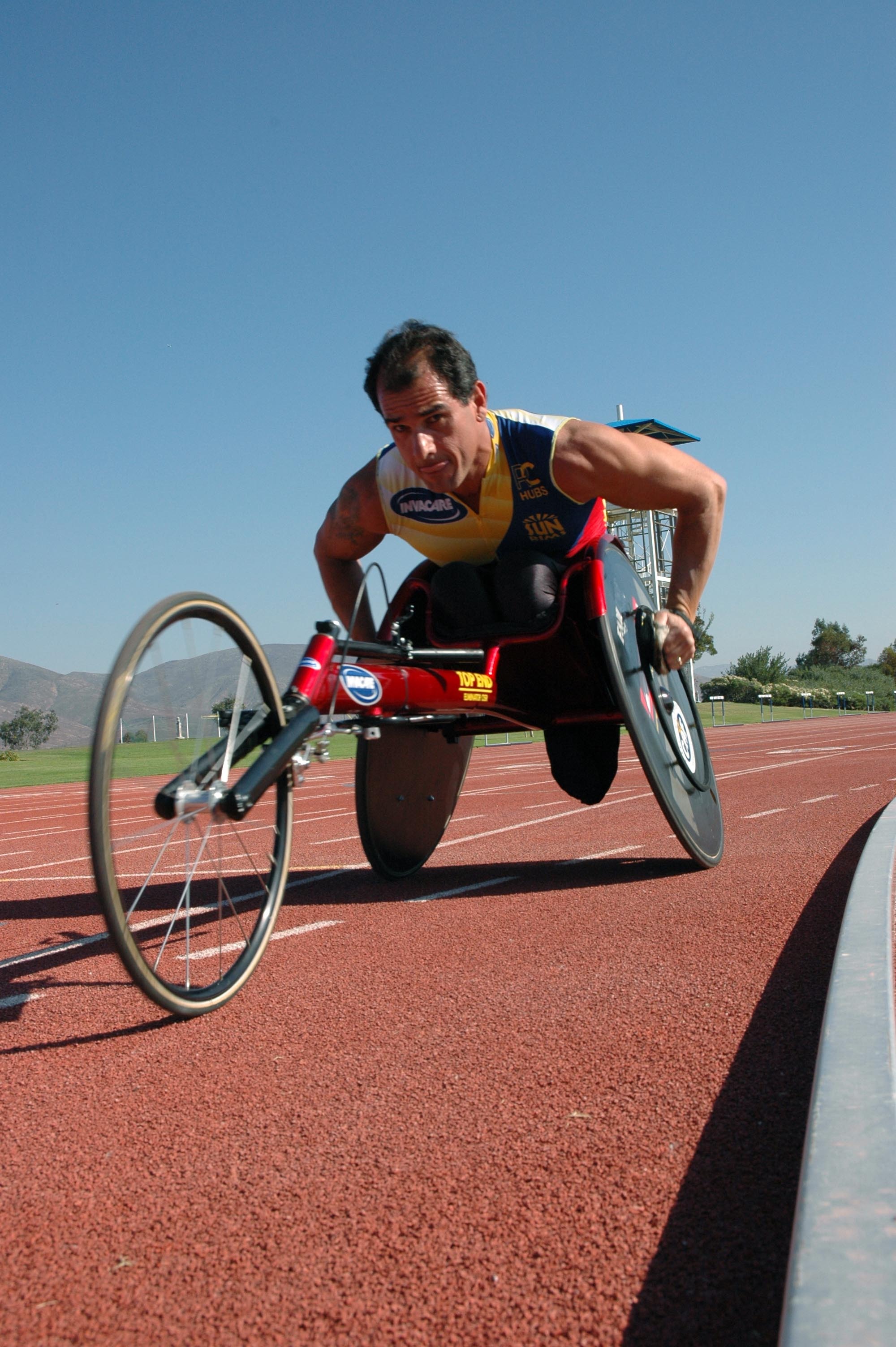 athletic, one person, day, trike, clouds, sports race, athlete, track and field, lifestyles, movement, sports, nature, disability, riding, effort, field, Phone HD Wallpaper