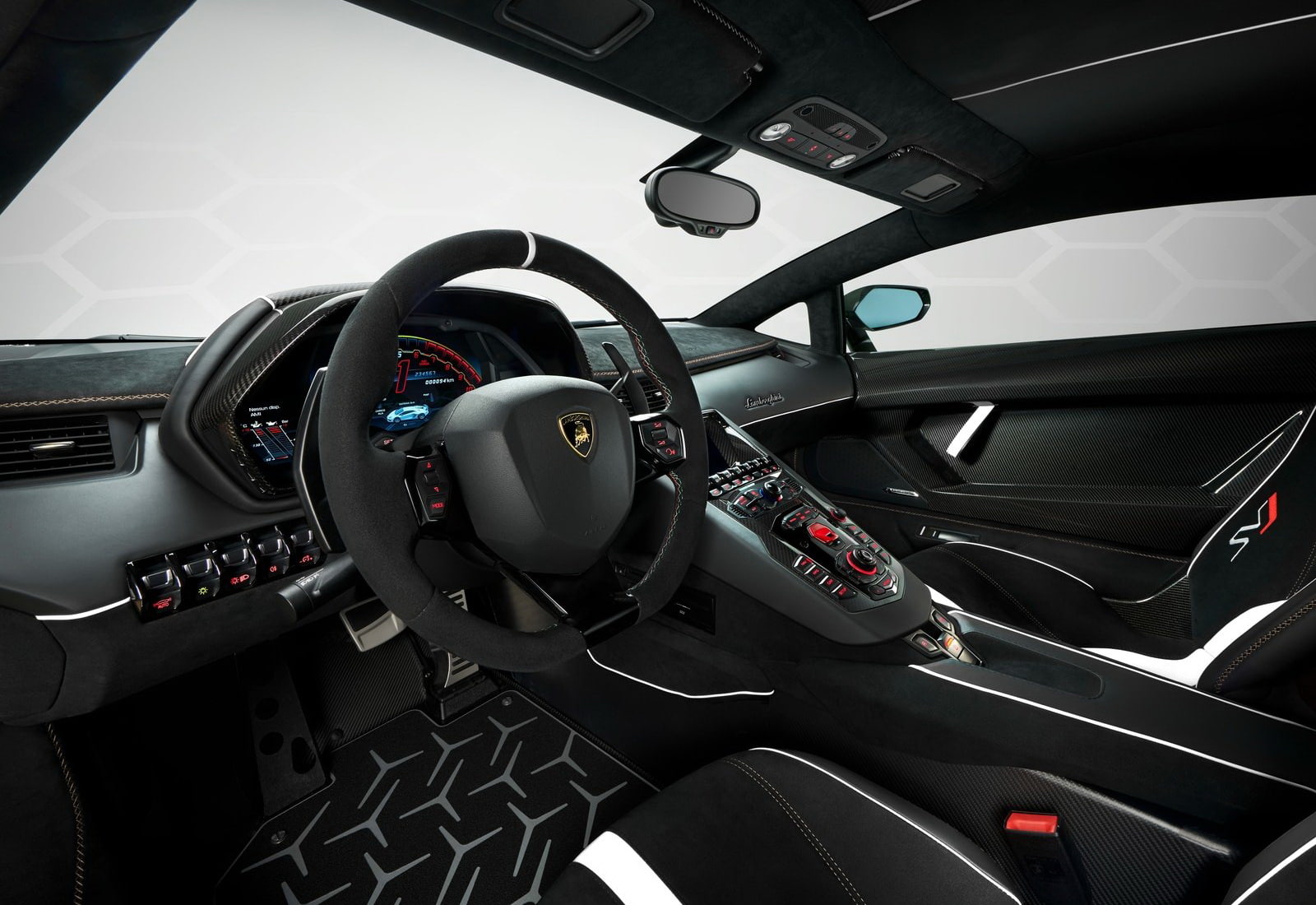 steering wheel, no people, 720P, control panel, vehicle interior, gearshift, indoors, windshield, svj, car, glass - material, transportation, mode of transportation, HD Wallpaper