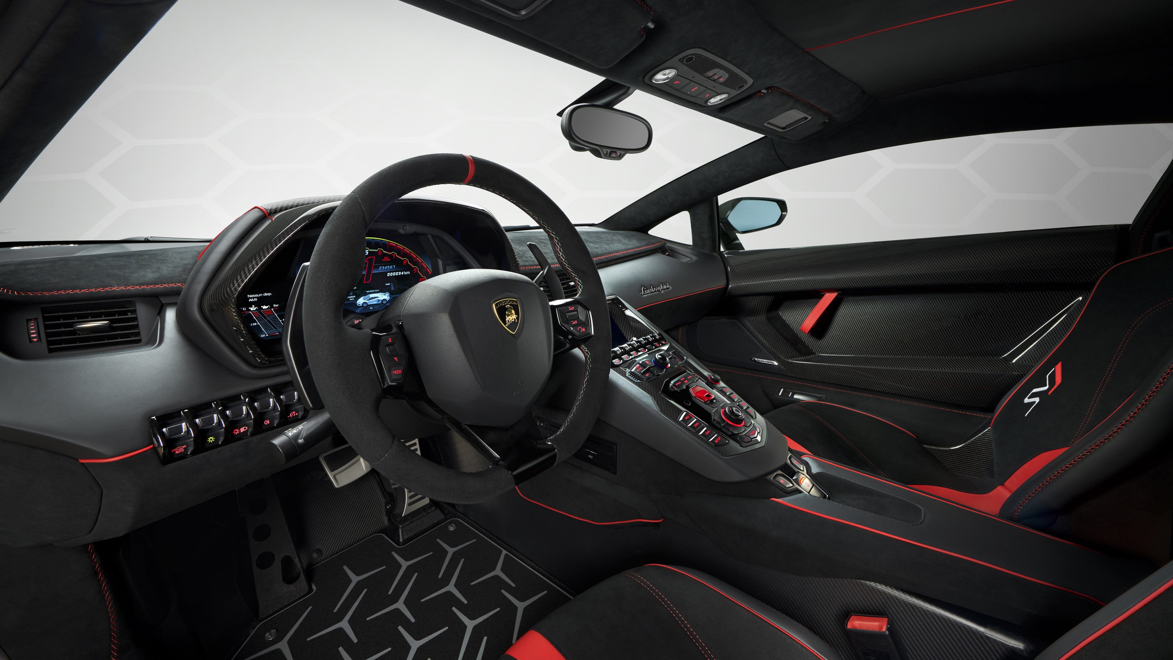Lamborghini, 4K, Aventador, SVJ, Interior, HD Wallpaper