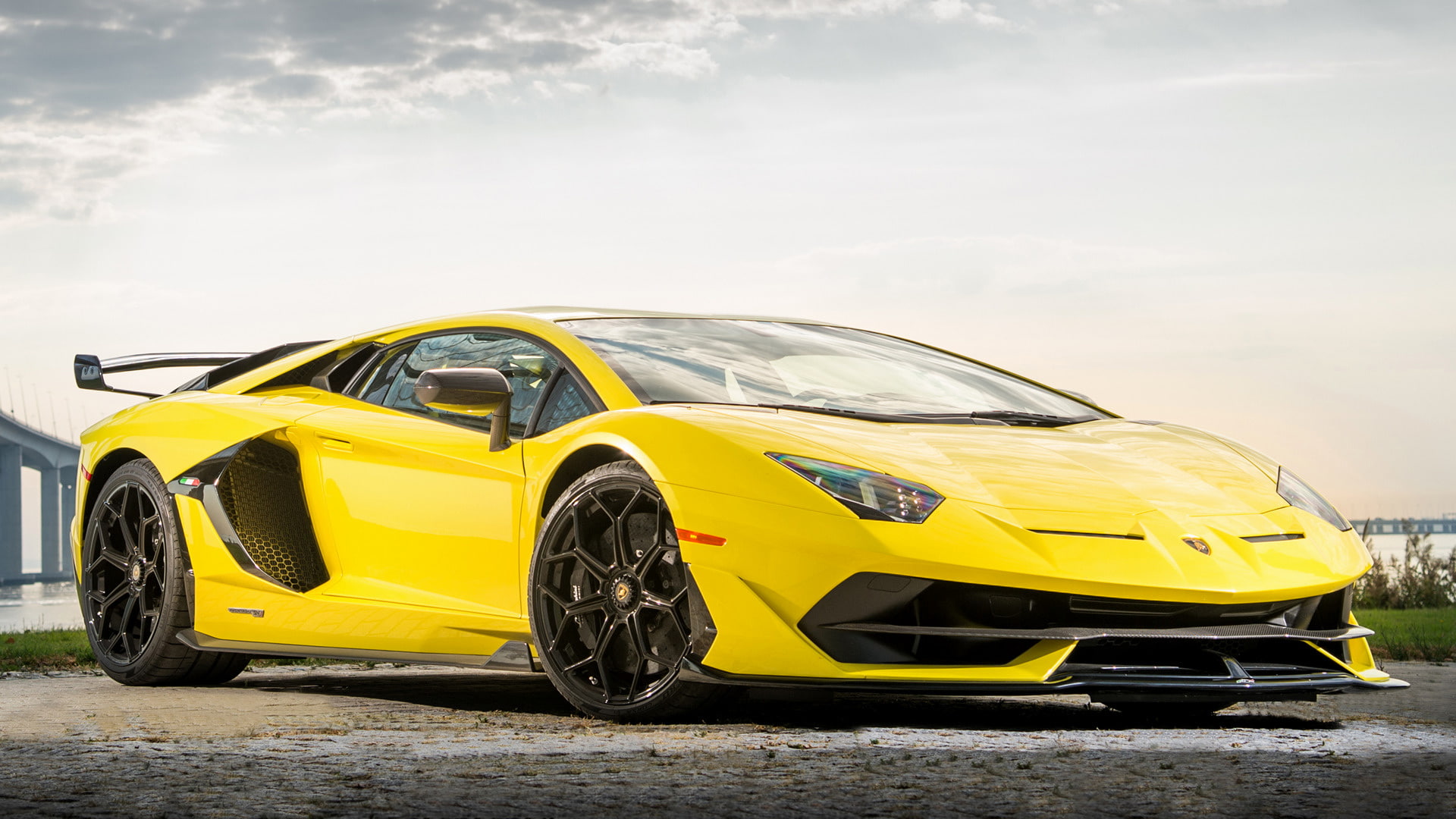 Yellow Car, Sport Car, 1080P, Lamborghini, Supercar, Car, Lamborghini Aventador SVJ, HD Wallpaper