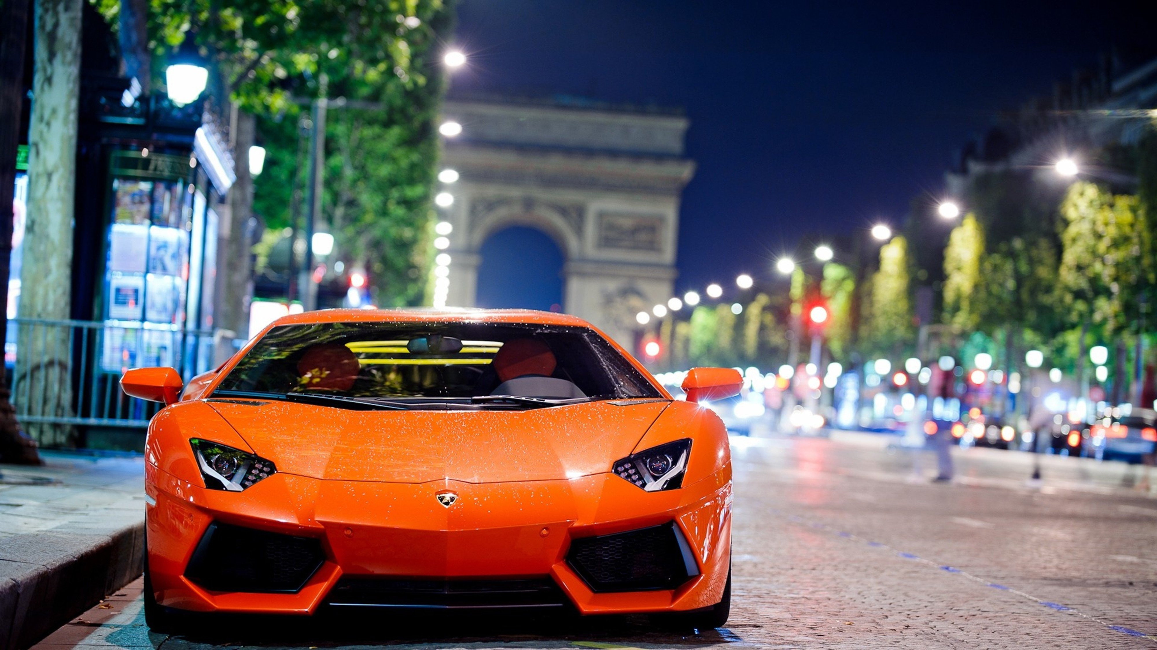 supercar, car, sport, aventador, 4000x2250, lamborghini night, 4K, shot, HD Wallpaper