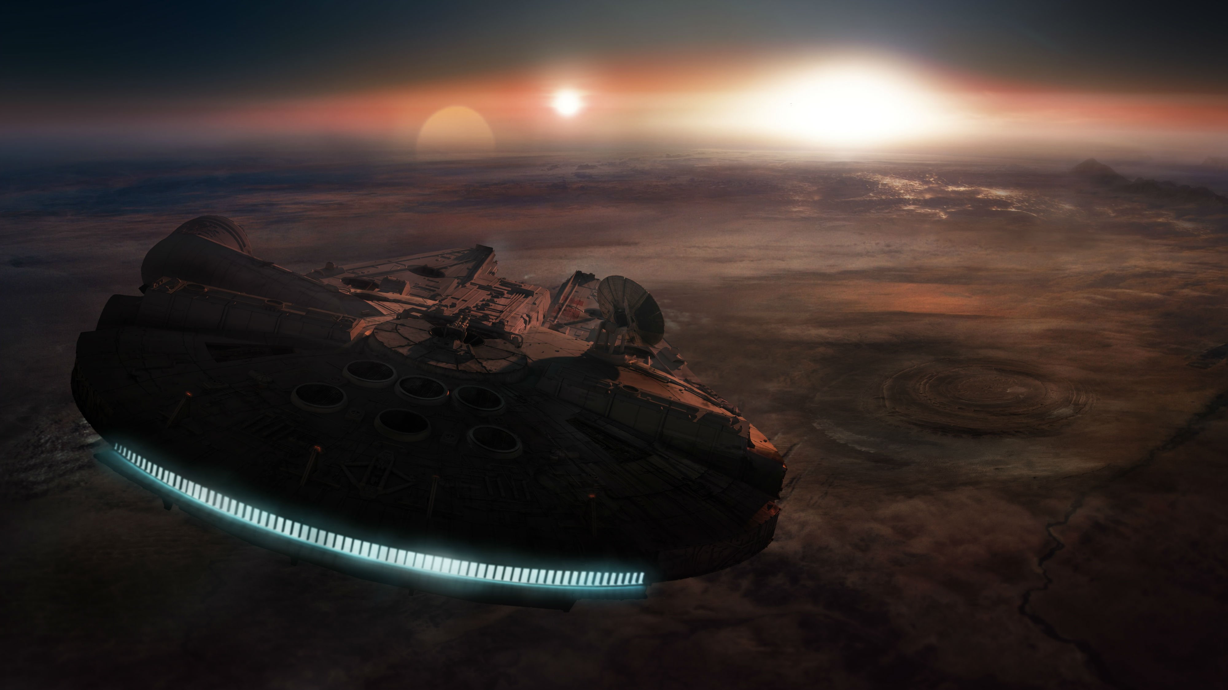 fi, Wars, adventure, Star, Futuristic, 4000x2250 px, Disney, spaceship, Awakens, sci, action, Force, 4K, HD Wallpaper