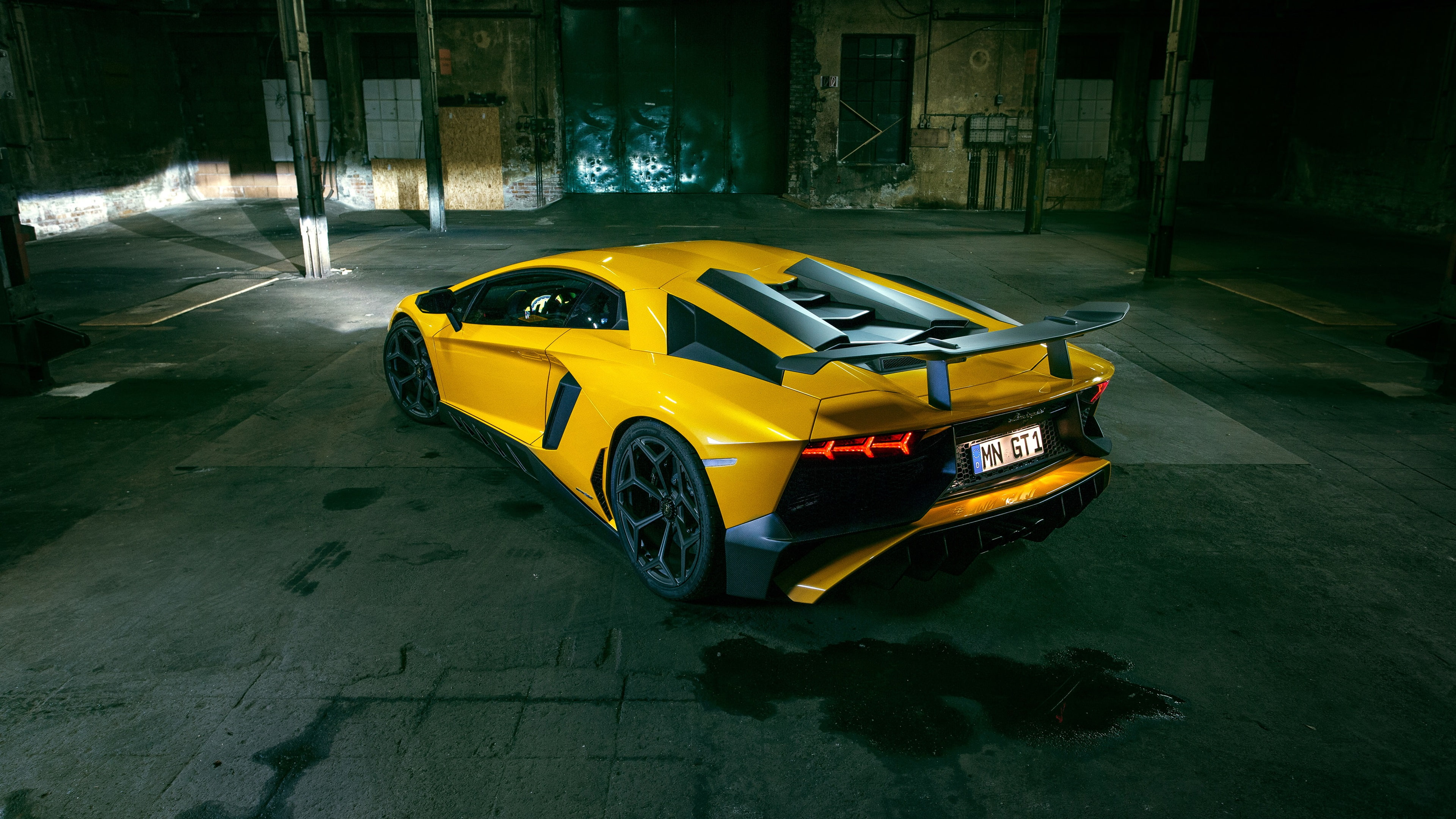 Aventador, 4, Supercar, Yellow, LP, Back, SV, 750, Lamborghini, View, 4K, HD Wallpaper