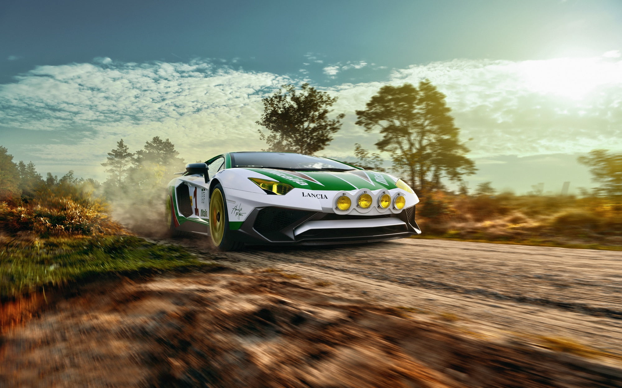 Lamborghini, speed, primer, LP750-4 SV, 1080P, road, Aventador, THOMAS VAN ROOIJ, Alitalia Tribute, HD Wallpaper