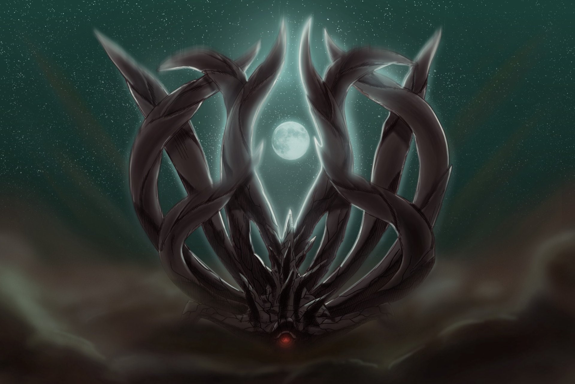 art, 1080P, ten, Jūbi (Naruto), Anime, clip, tails, Naruto, HD Wallpaper