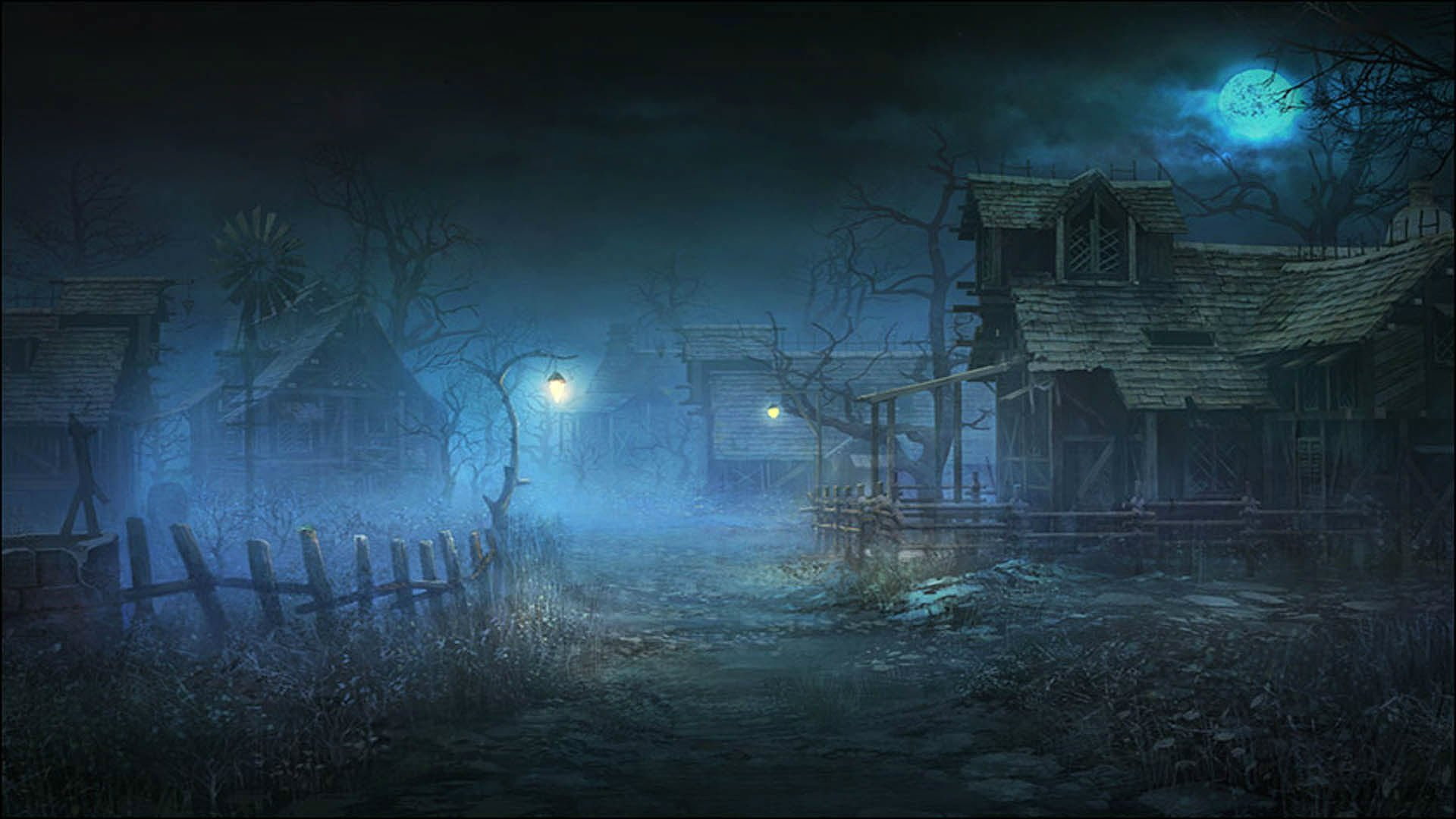 spooky, night, street, spirituality, moonlight, fantasy, ghost, mmo, lighting equipment, rpg, Hearts, creepy, horror, emotion, halloween, outdoors, 1080P, HD Wallpaper