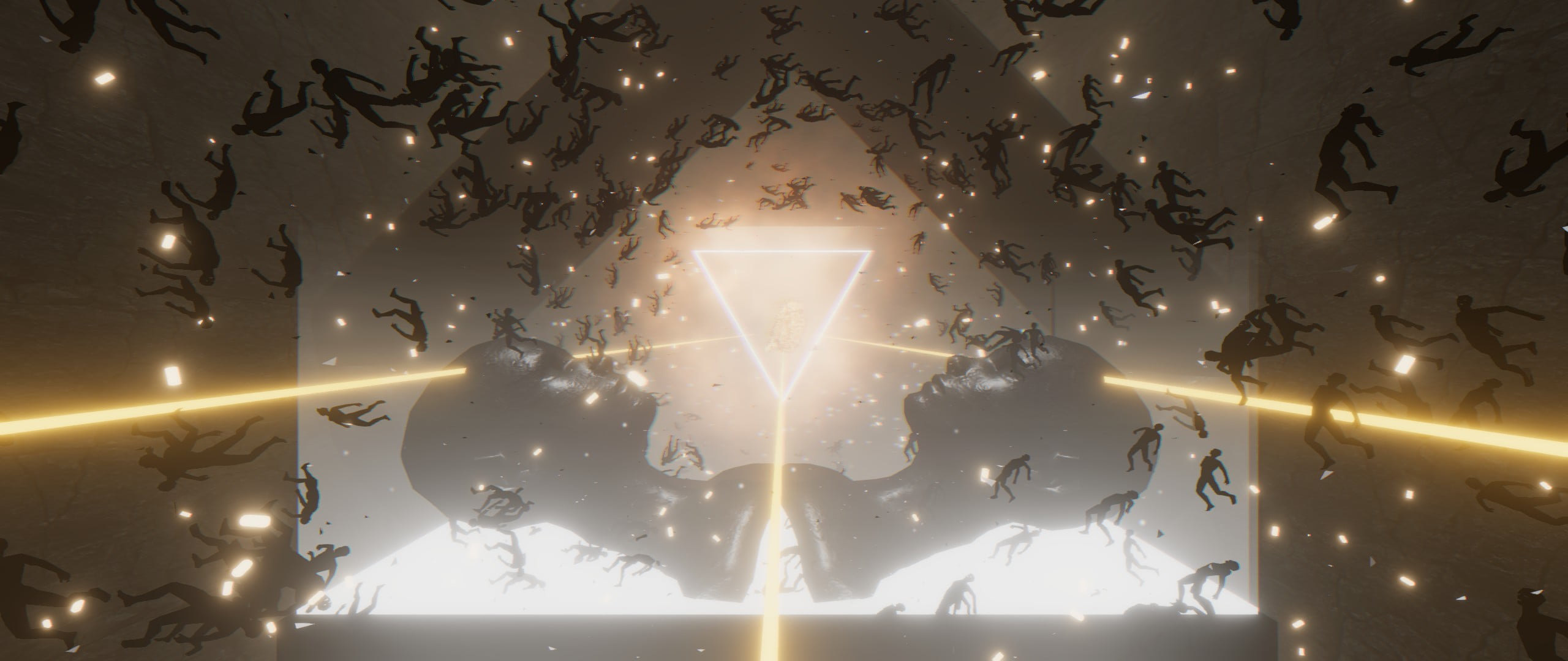 2K, ultrawide, The Glitch Mob, surreal, triangle, HD Wallpaper