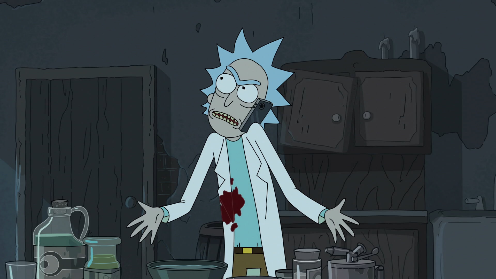 architecture, built structure, art and craft, shape, Adult Swim, representation, Rick Sanchez, craft, large group of objects, creativity, wall - building feature, HD Wallpaper