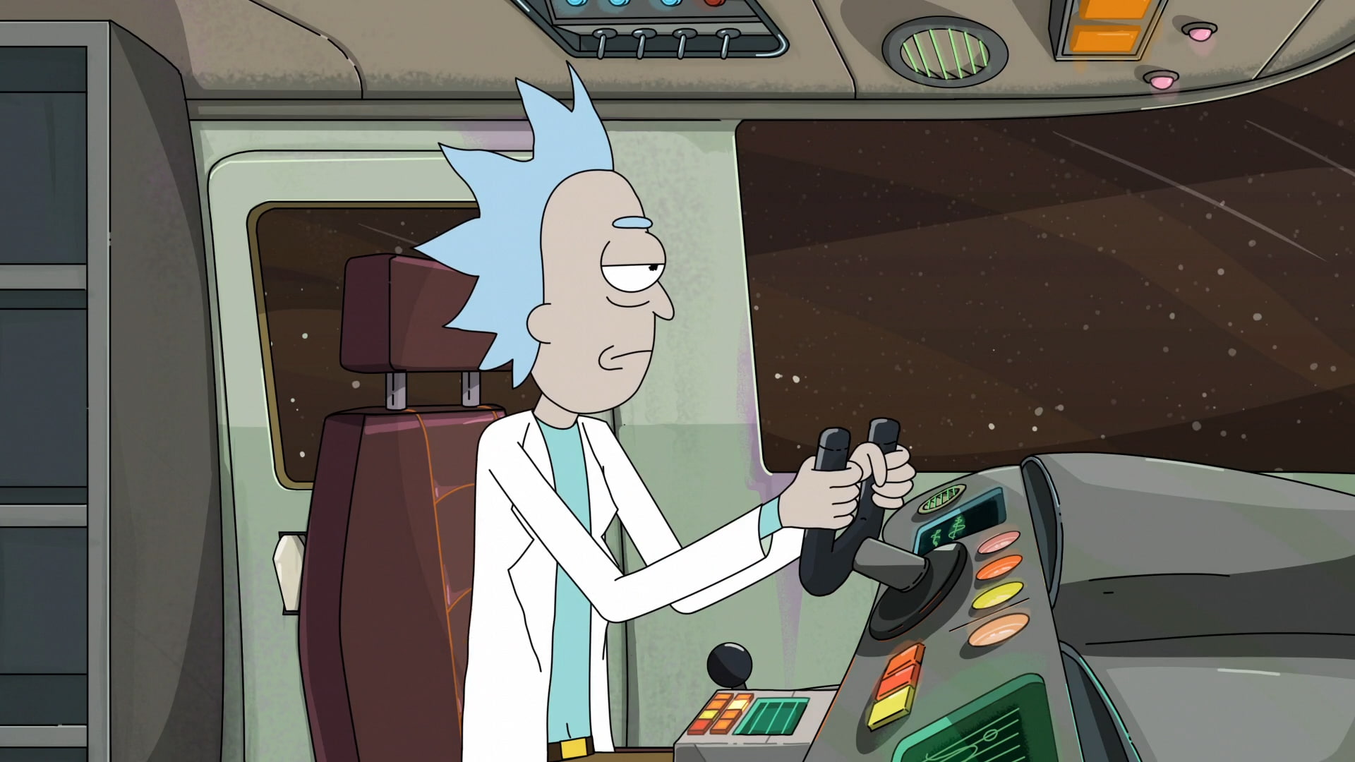 motor vehicle, glass - material, land vehicle, creativity, car, Adult Swim, no people, reflection, art and craft, 1080P, nature, male likeness, Rick Sanchez, HD Wallpaper