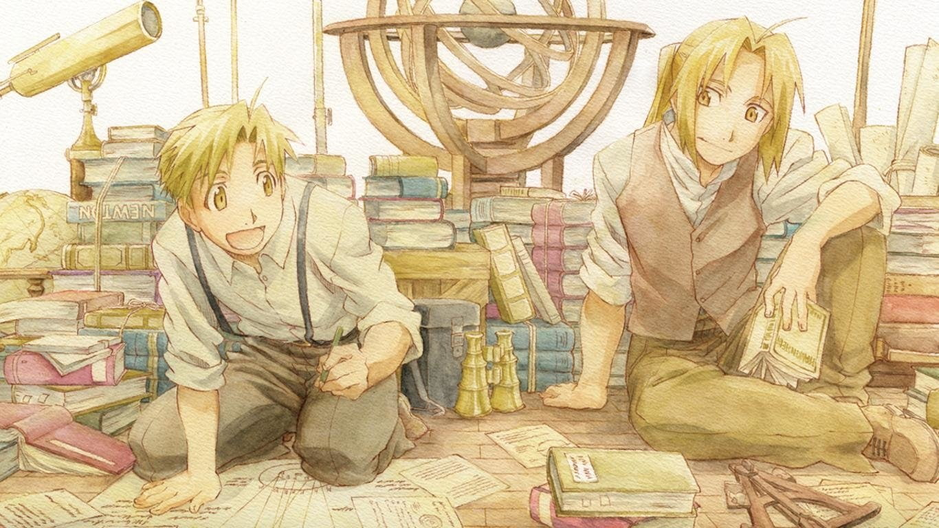720P, wall - building feature, belief, human representation, art and craft, history, spirituality, Edward Elric, Alphonse Elric, creativity, representation, HD Wallpaper