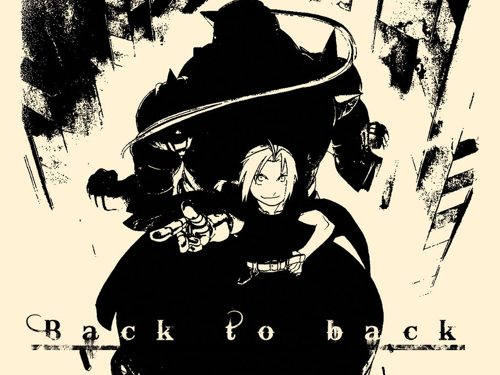 full, Brotherhood, metal, full metal alchemist, art, back, artwork, hd, 480P, FMA, automail, alchemist, anime, HD Wallpaper