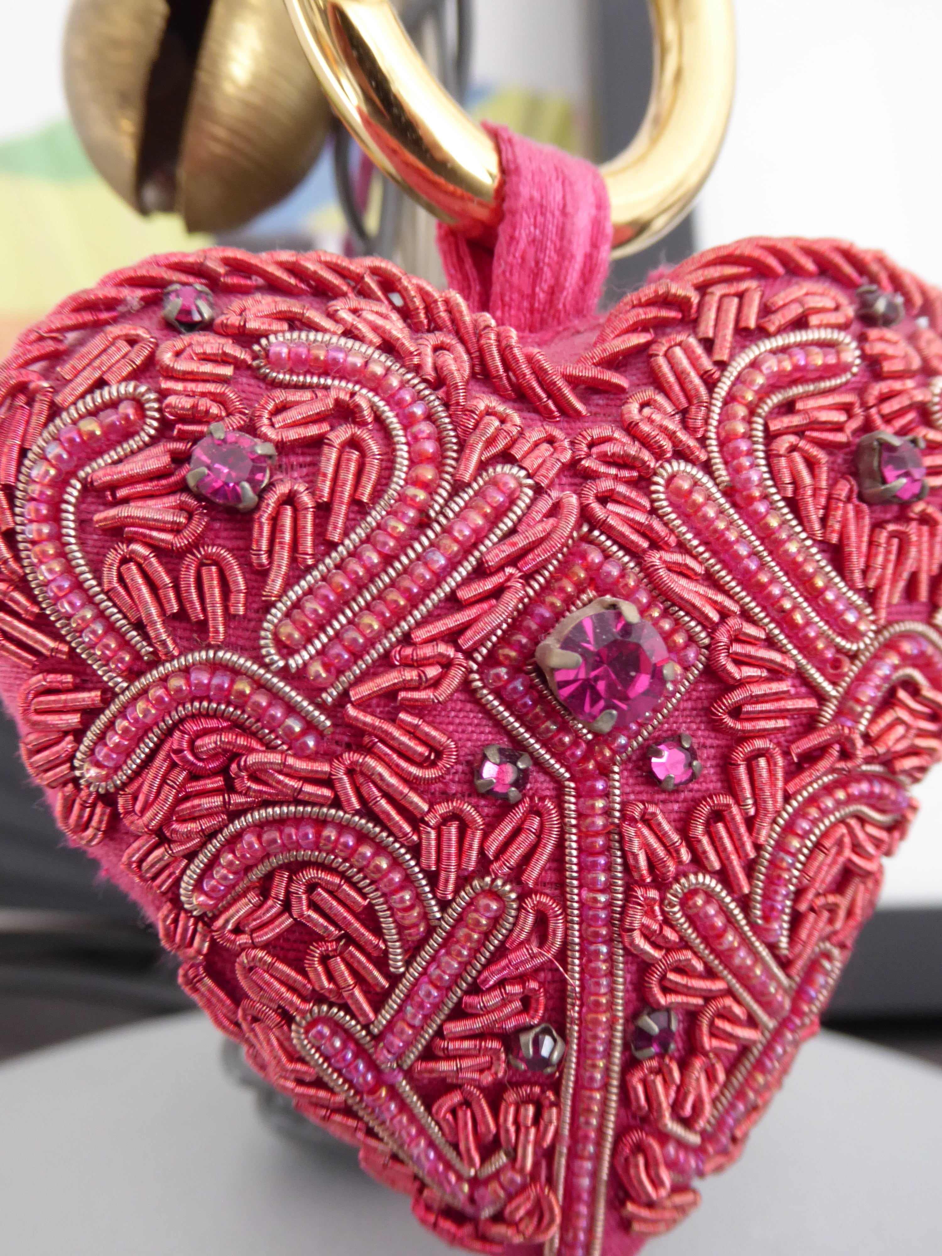 festival, thread, beads, multi colored, heart, art and craft, needlework, craft, pattern, textile, embroidery, single object, design, no people, celebration, Phone HD Wallpaper