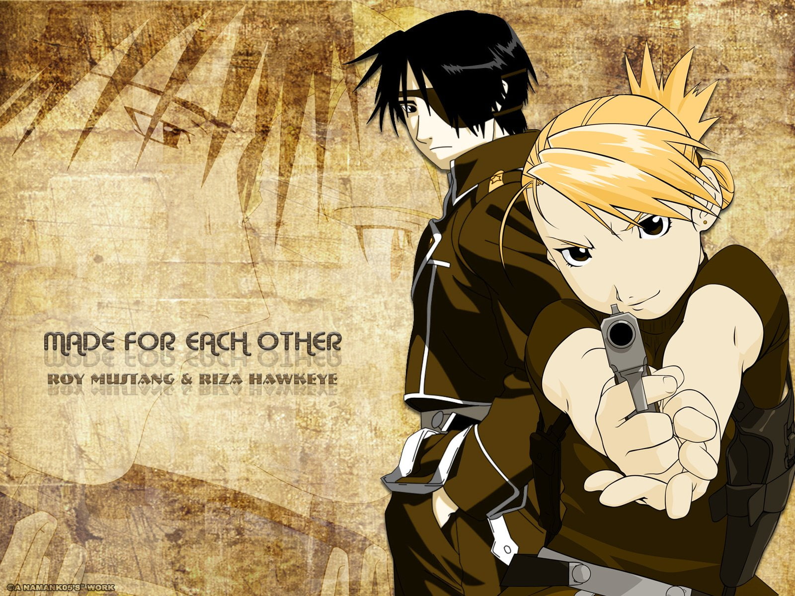 720P, Riza Hawkeye, Roy Mustang, FullMetal Alchemist, HD Wallpaper