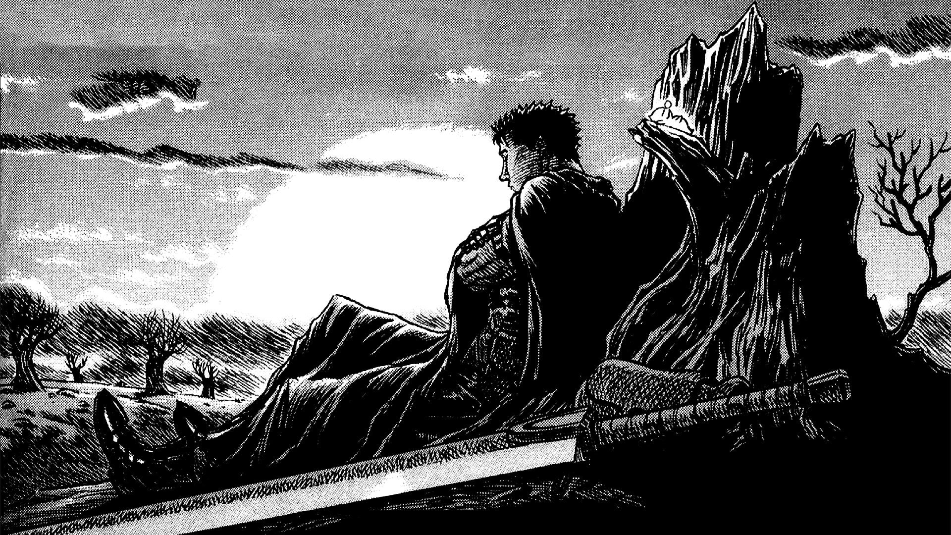 architecture, 1080P, sunlight, day, leisure activity, cloud - sky, real people, men, outdoors, plant, kentaro miura berserk guts, lifestyles, nature, standing, HD Wallpaper