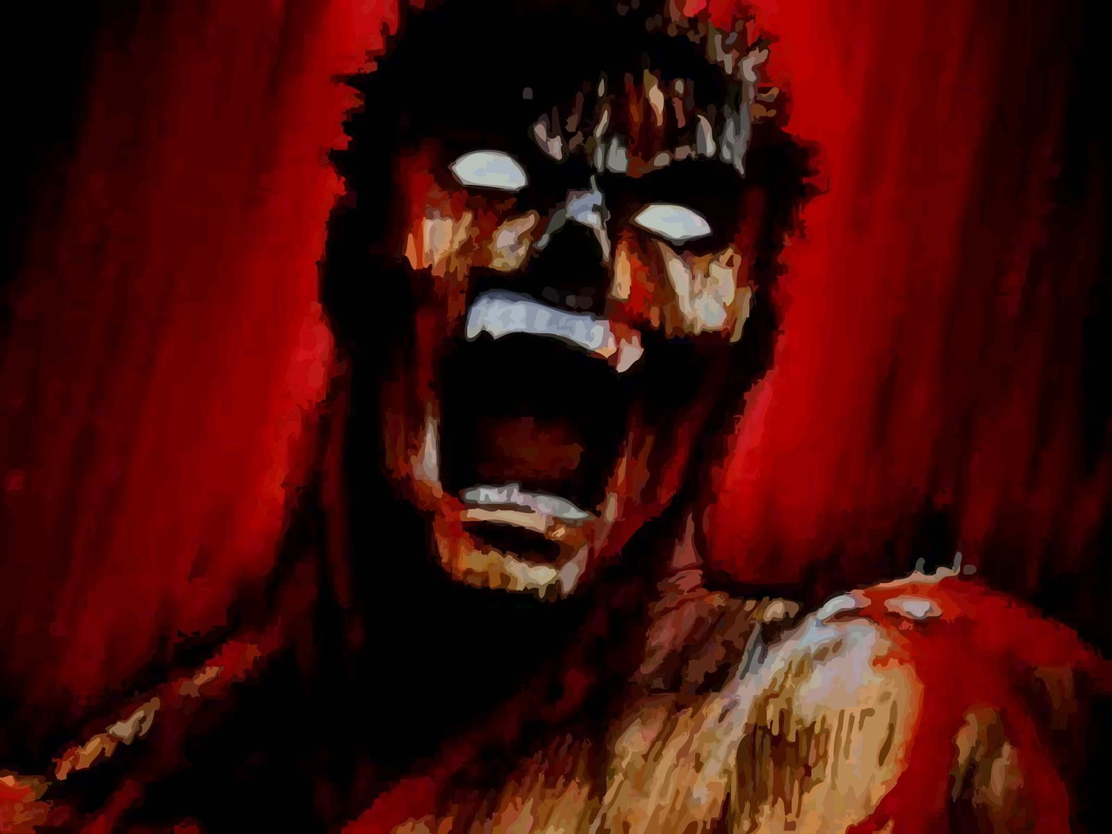demon - fictional character, evil, indoors, portrait, mystery, Kentaro Miura, close-up, human face, horror, surprise, red, dark, human teeth, Guts, Berserk, HD Wallpaper