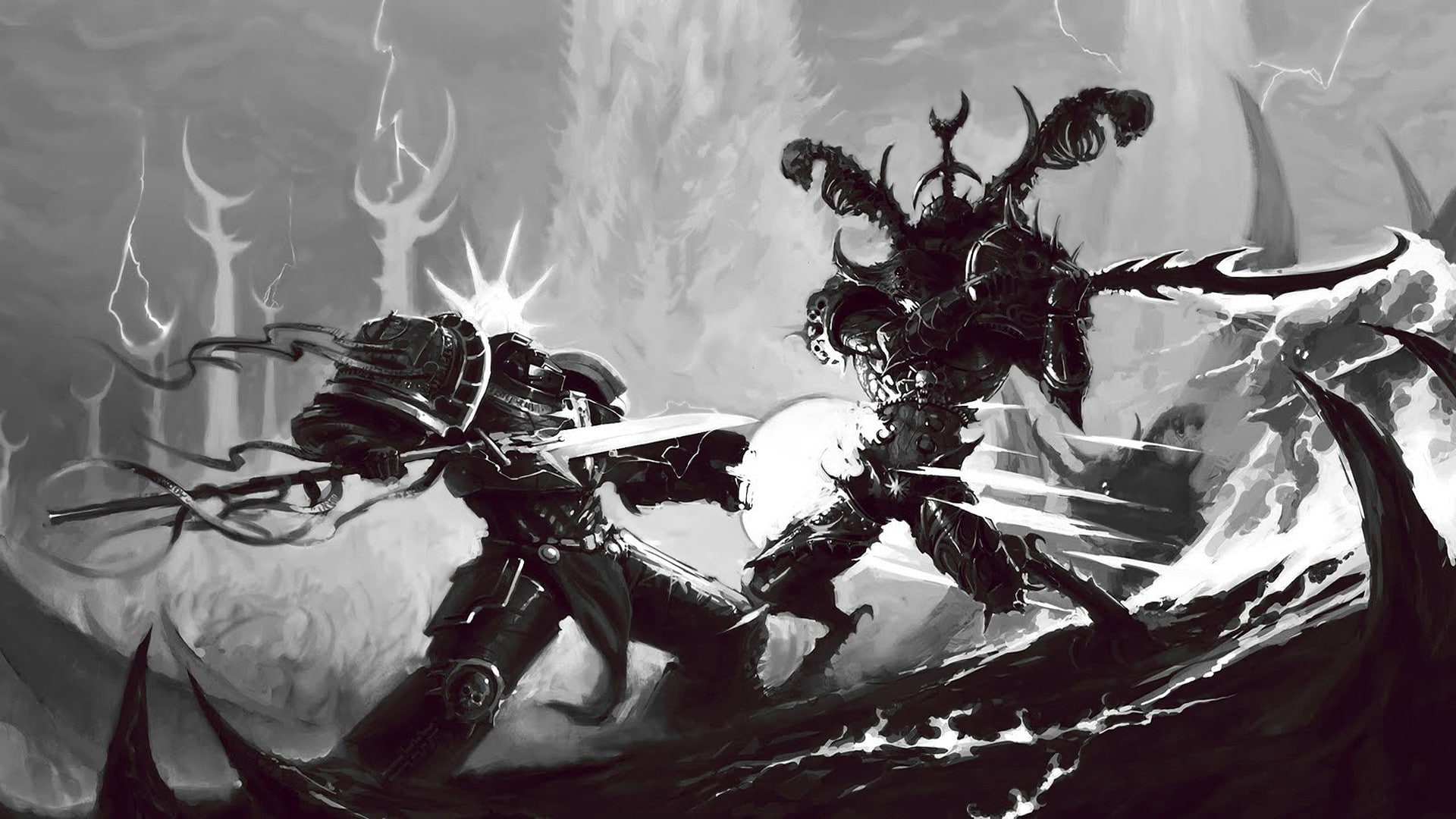 1080P, skull, creature, fantasy Art, Warhammer, Fantasy Armor, death, warrior, Grey Knight, HD Wallpaper