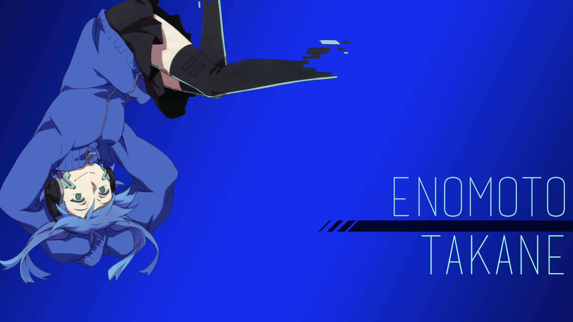 digital, sky, art and craft, Enomoto Takane, anime, 1080P, no people, takane, blue, blue background, holiday, Kagerou Project, celebration, HD Wallpaper